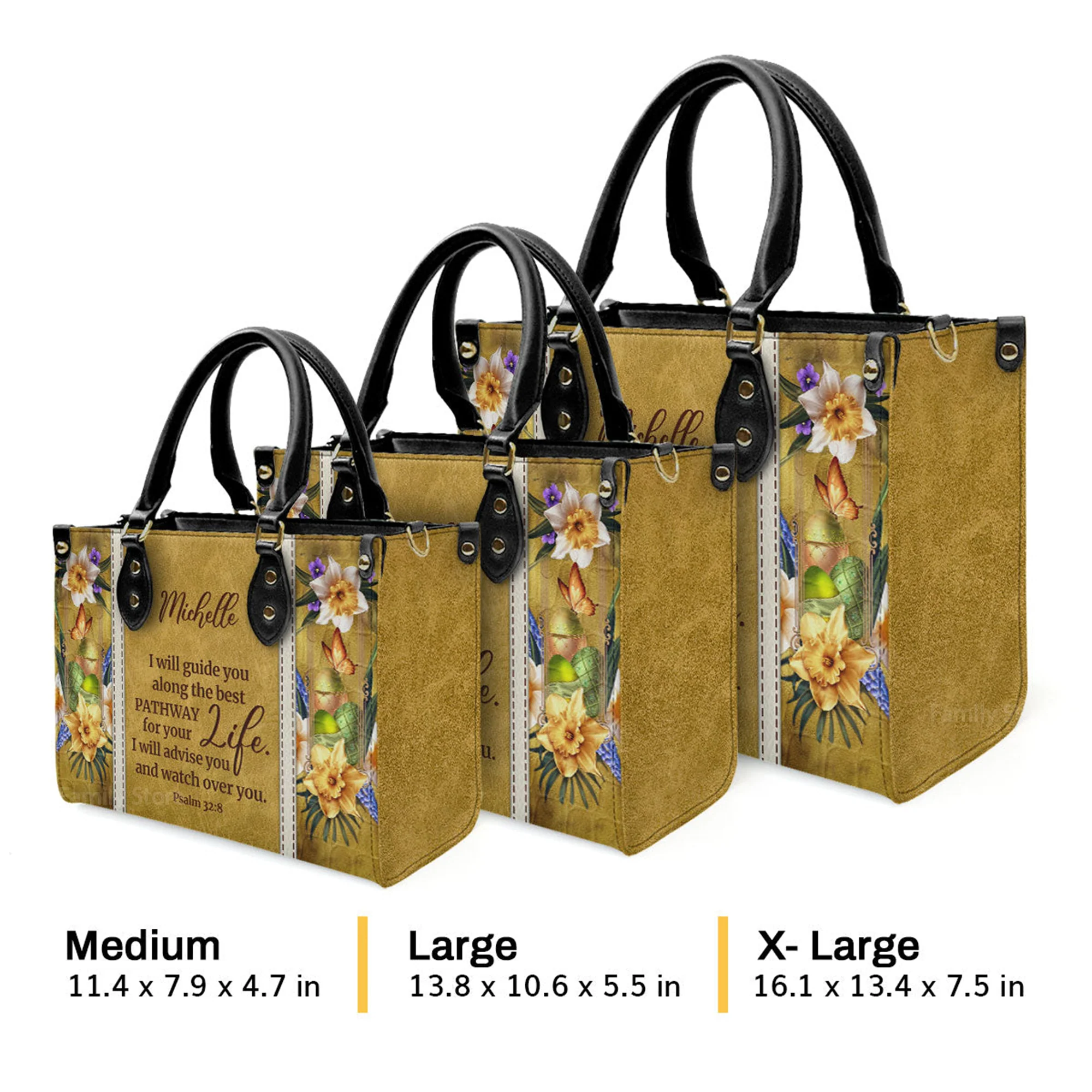 I Will Advise You And Watch Over You - Beautiful Personalized Leather Handbag - AT4080827 - Image 4