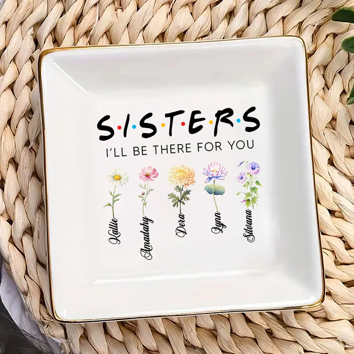 I Will Be There For You - Personalized Jewelry Dish - Gift For Grandma, Mom, Girlfriend, Wife, Bestie, Sister - NH96 - Image 3
