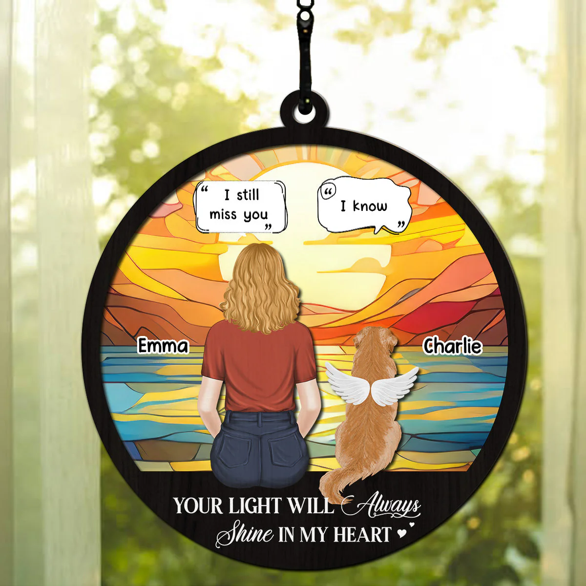 I Will Miss You Forever - Personalized Suncatcher - Gift for Pet Owners, Pet Lovers, Memorial Pet | CLP06 GR24 HH01