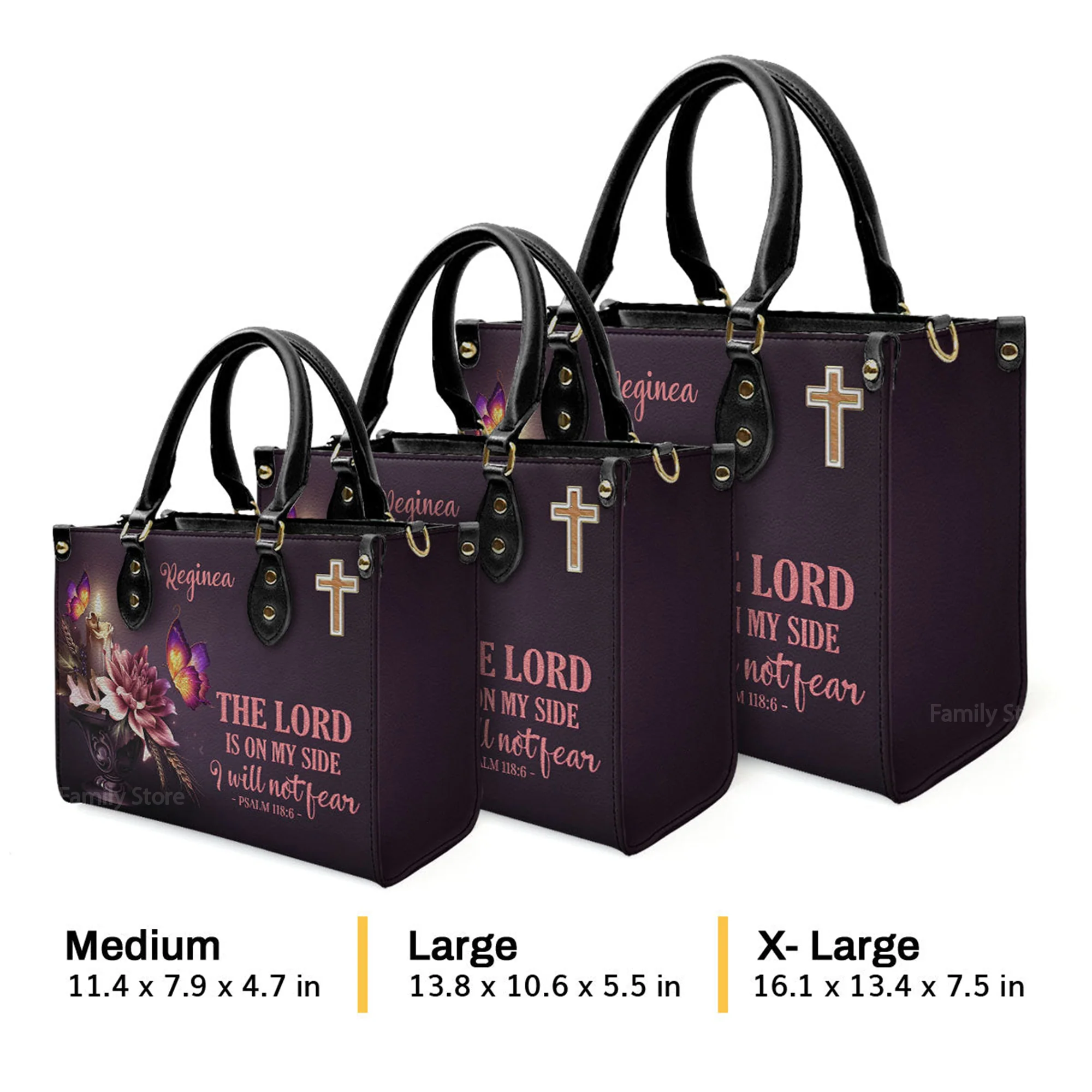 I Will Not Fear - Thoughtful Gift For Christians - Personalized Leather Handbag With Handle - AT4080714 - Image 4