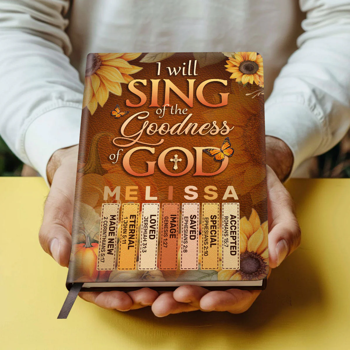 I Will Sing Of The Goodness Of God - Personalized Leather Cover Notebook TD118 - Image 4