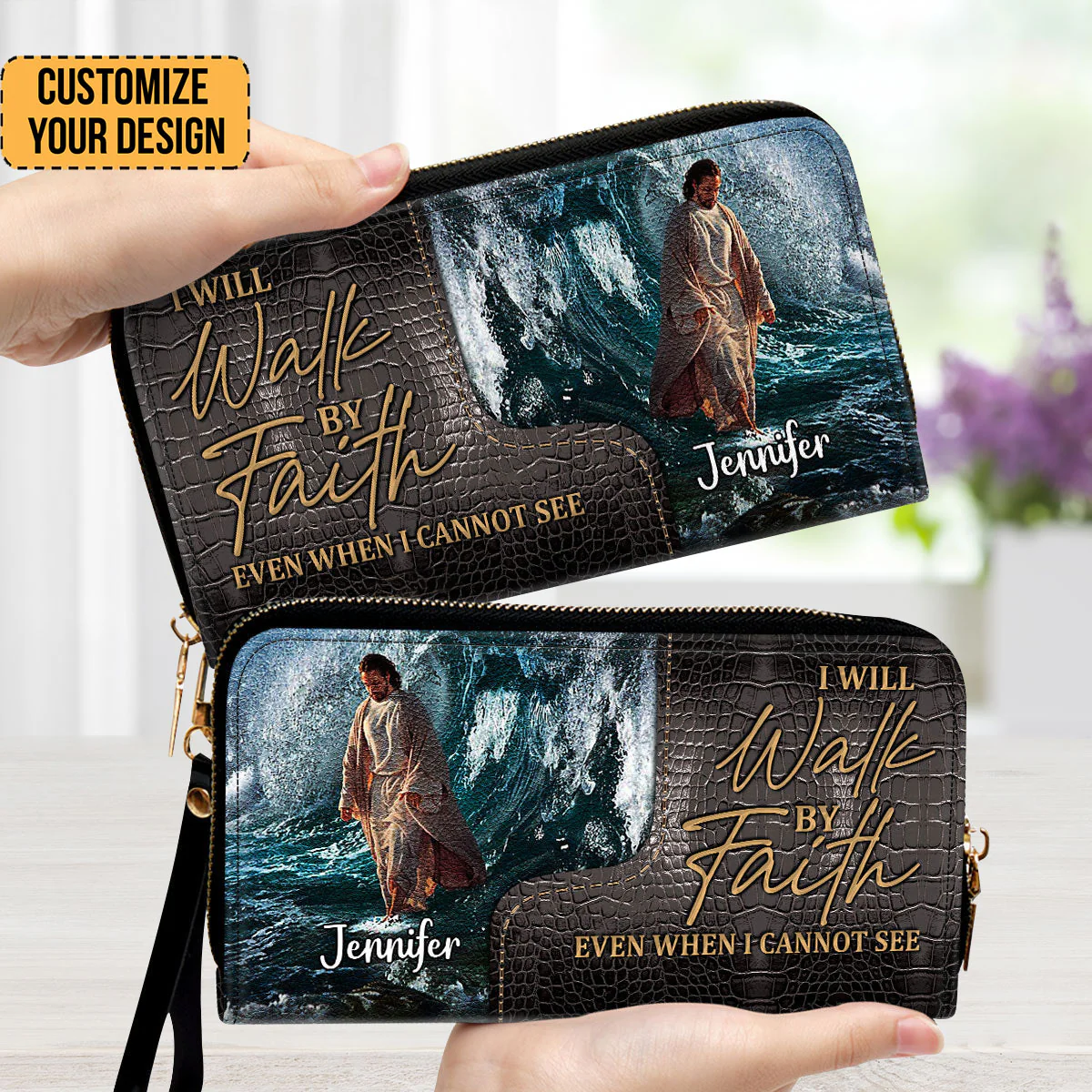 I Will Walk By Faith Even I Cannot See - Thoughtful Gift For Christians - Personalized Leather Long Wallets - AT4080829