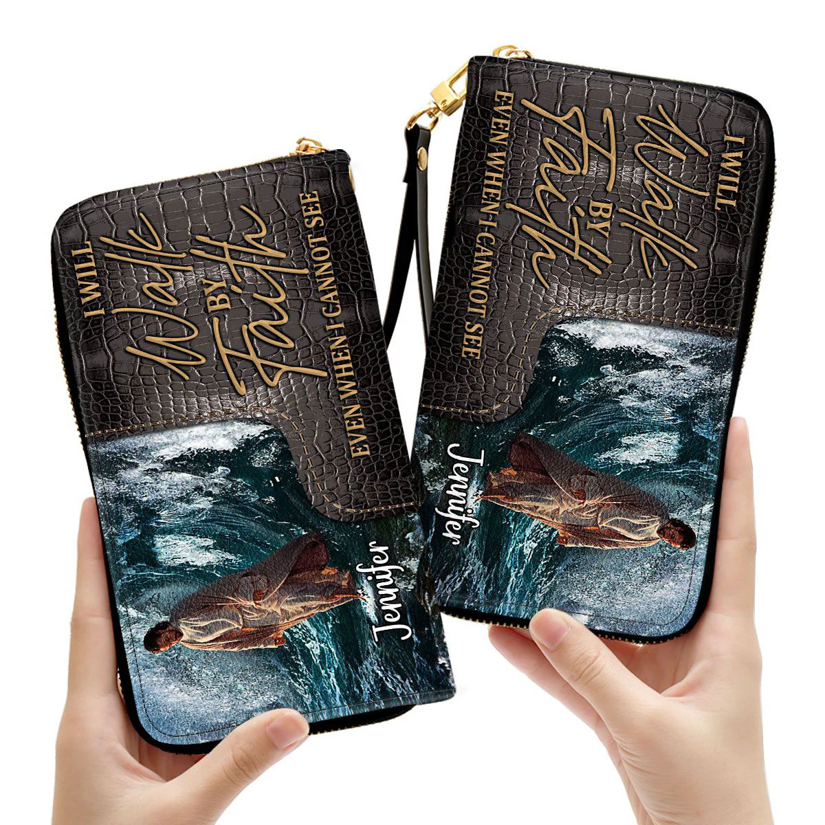 I Will Walk By Faith Even I Cannot See - Thoughtful Gift For Christians - Personalized Leather Long Wallets - AT4080829 - Image 3