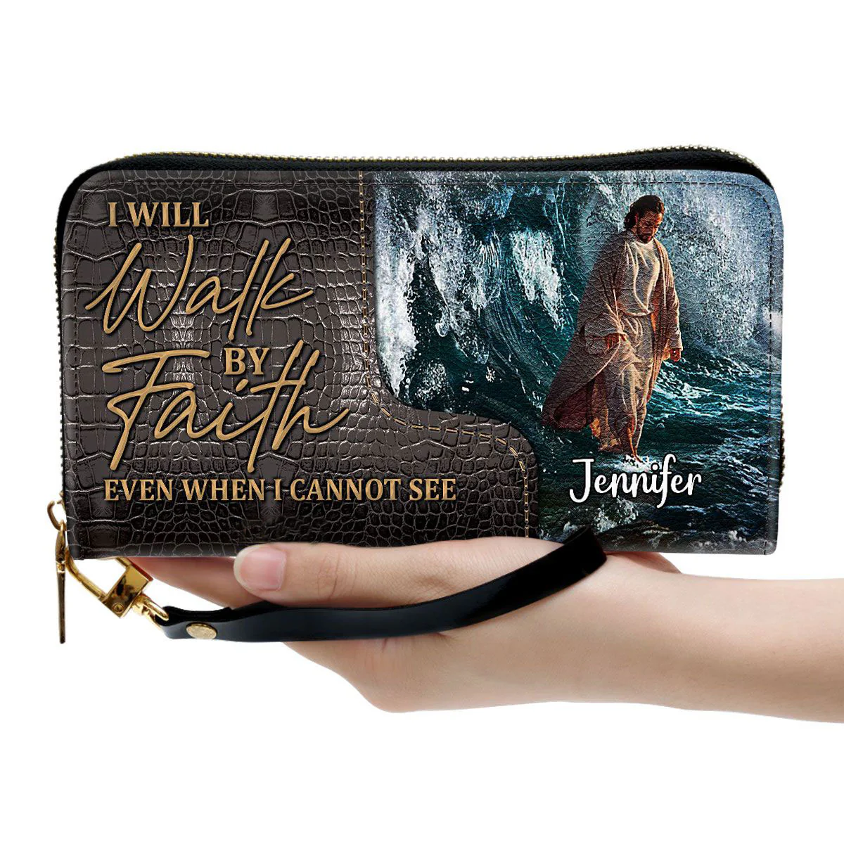 I Will Walk By Faith Even I Cannot See - Thoughtful Gift For Christians - Personalized Leather Long Wallets - AT4080829 - Image 4