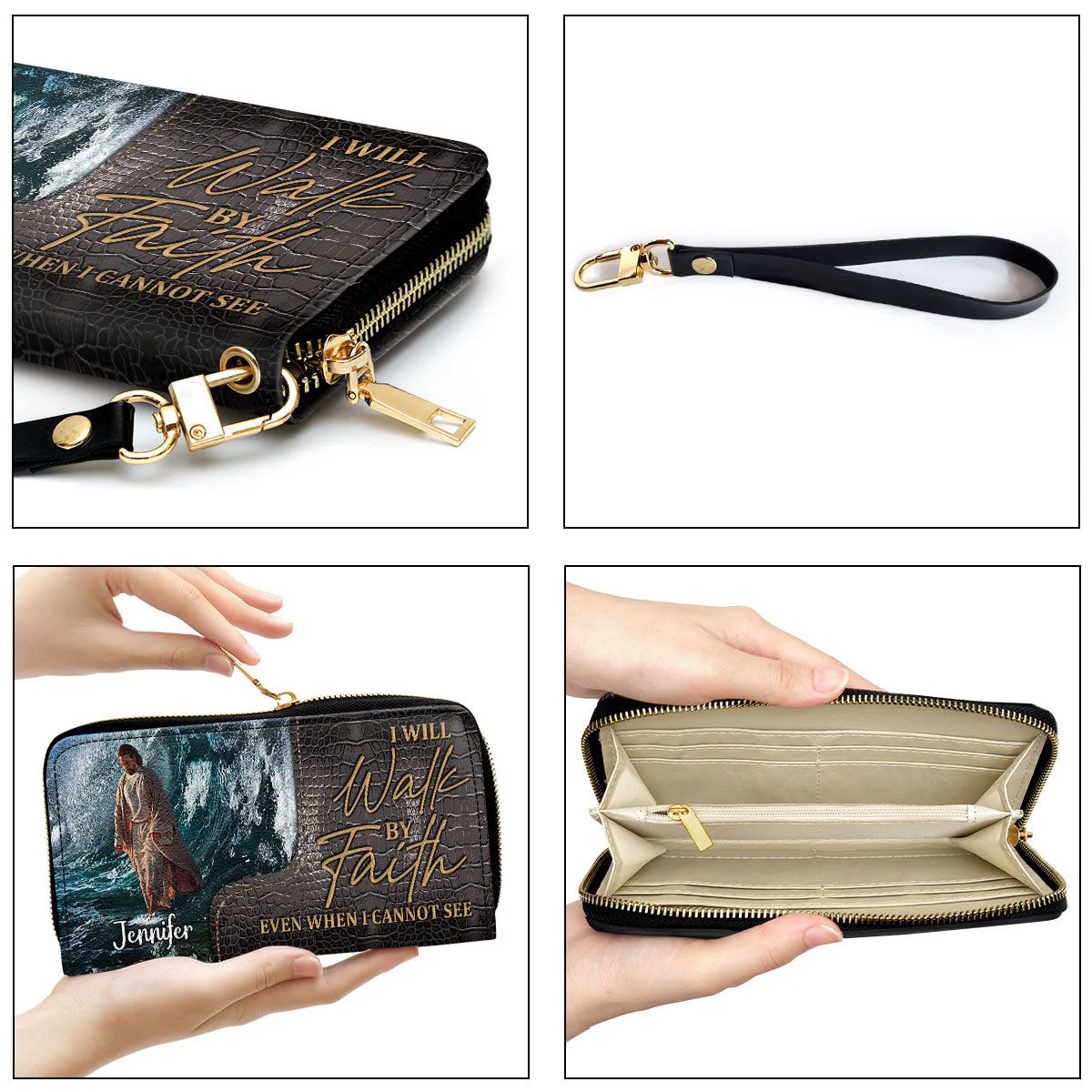 I Will Walk By Faith Even I Cannot See - Thoughtful Gift For Christians - Personalized Leather Long Wallets - AT4080829 - Image 7