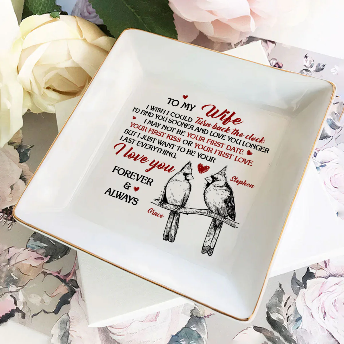 I Wish I Could Turn Back The Clock - Personalized Jewelry Dish - Gift For Wife, Anniversary, Wedding, Marriage Gift - NA94 - Image 2