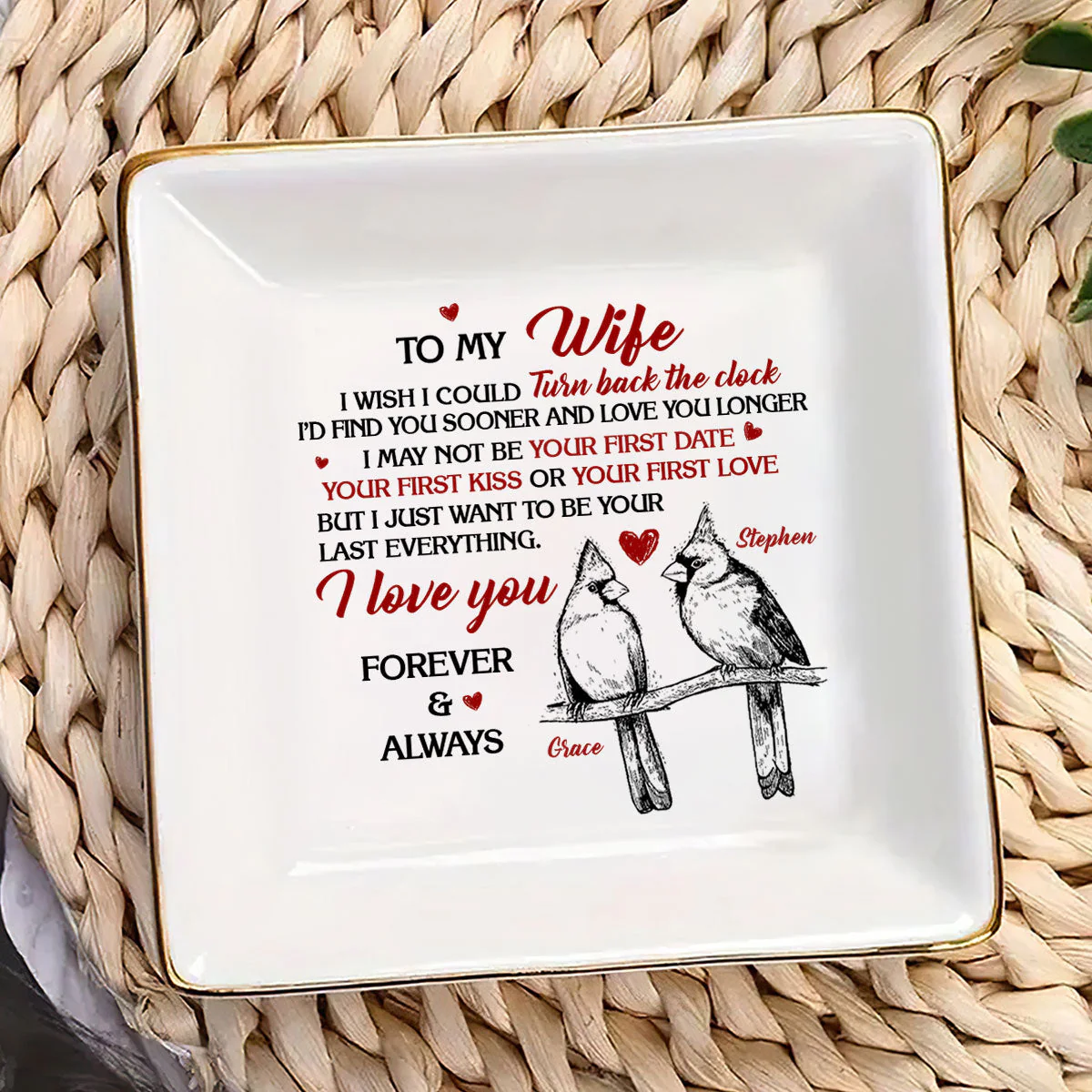 I Wish I Could Turn Back The Clock - Personalized Jewelry Dish - Gift For Wife, Anniversary, Wedding, Marriage Gift - NA94 - Image 3