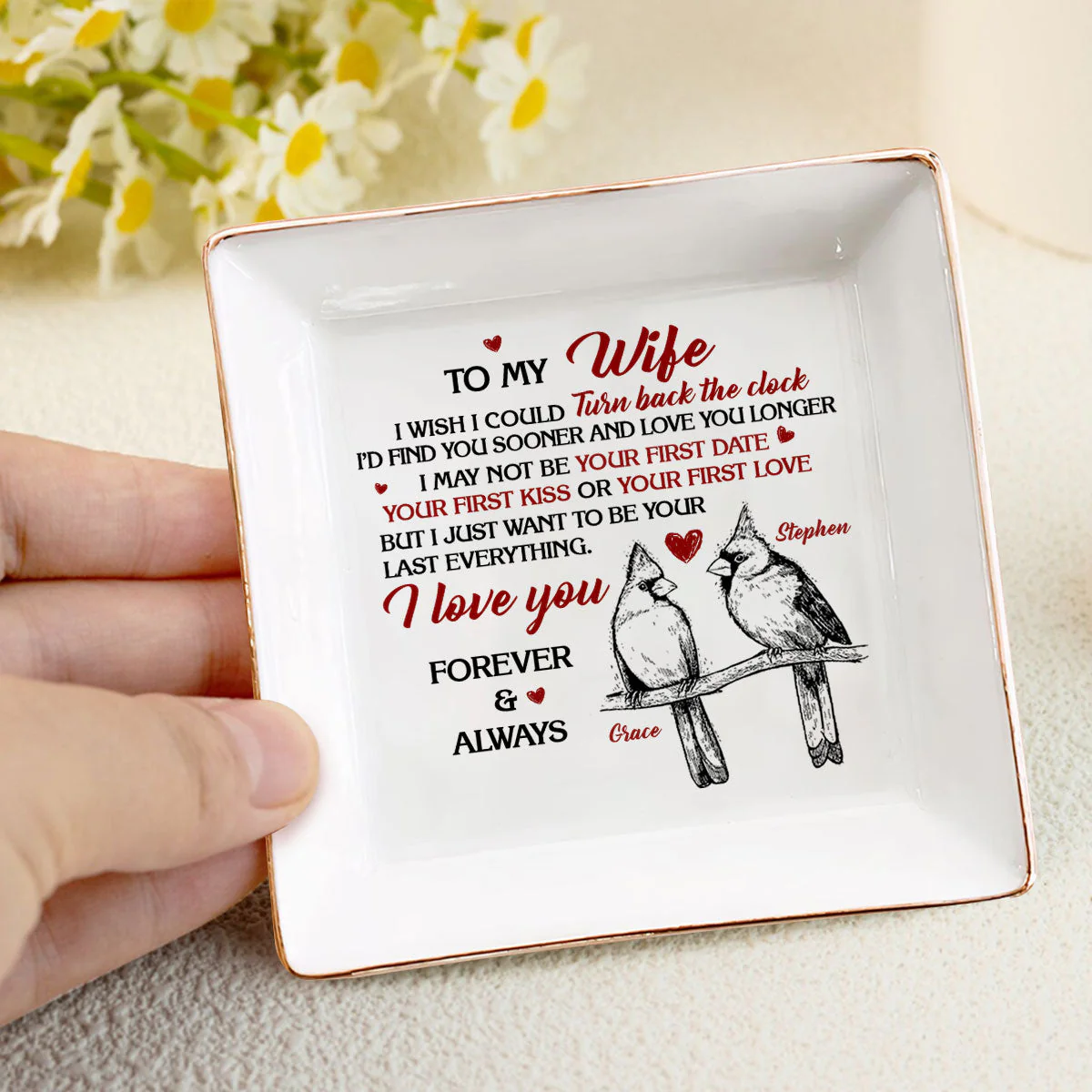 I Wish I Could Turn Back The Clock - Personalized Jewelry Dish - Gift For Wife, Anniversary, Wedding, Marriage Gift - NA94 - Image 4