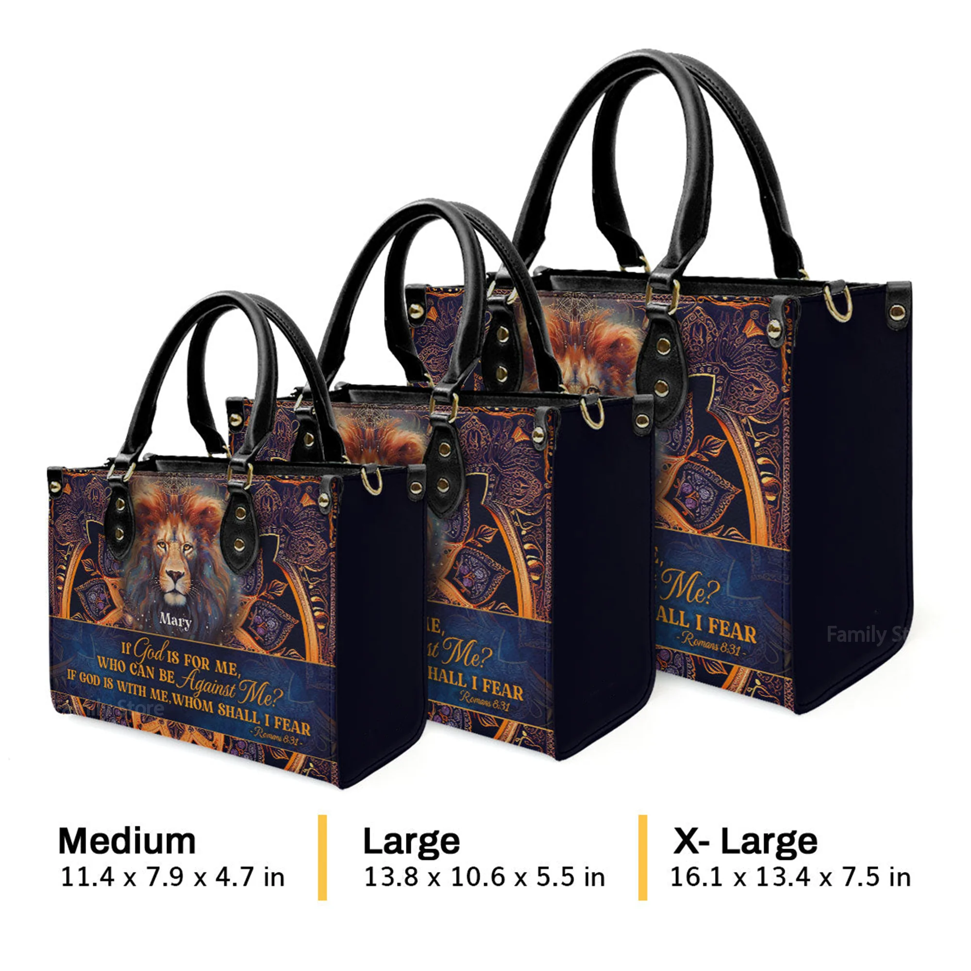 If God Is For Me - Unique Personalized Leather Handbag - AT4081219 - Image 4