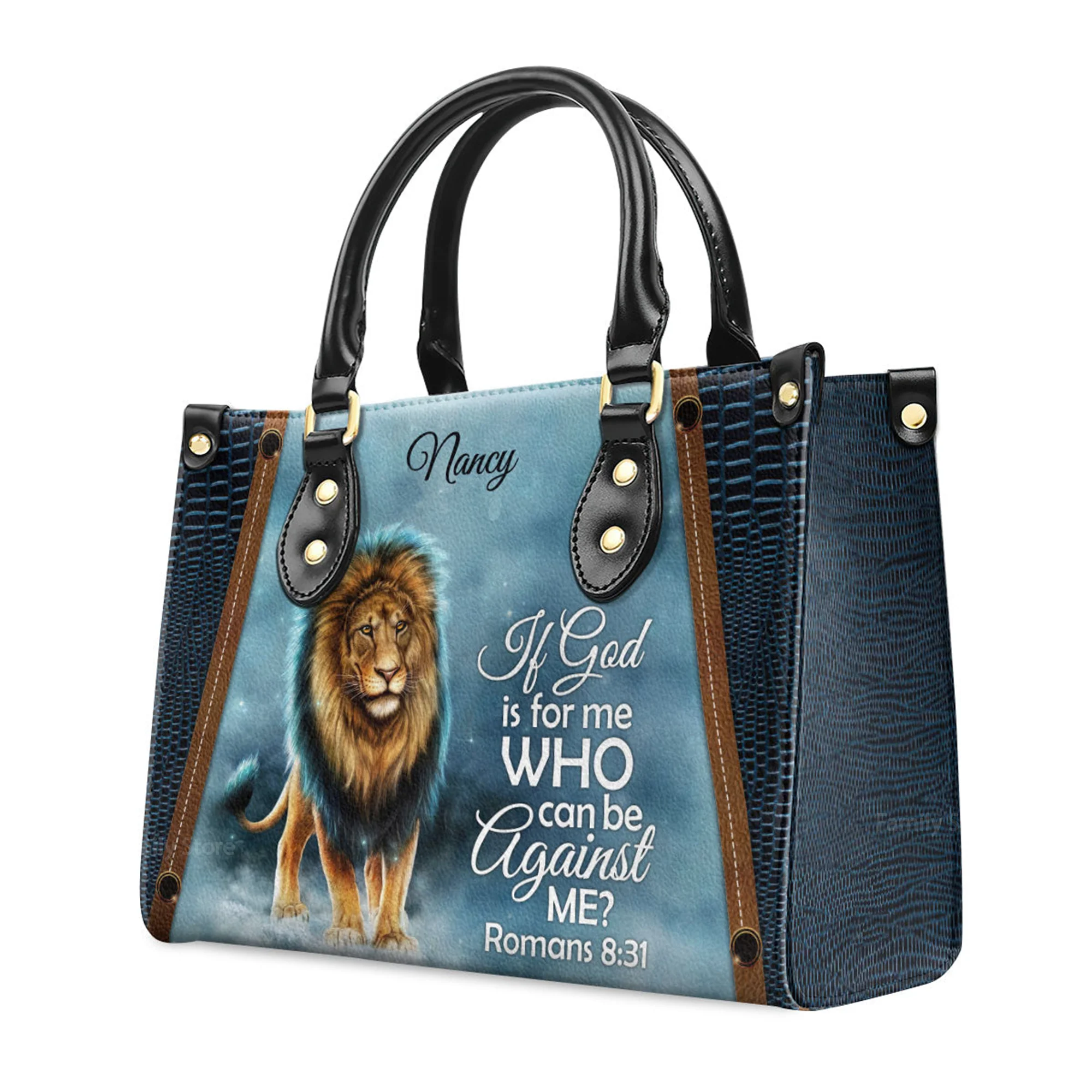 If God Is For Me Who Can Be Against Me - Awesome Personalized Leather Handbag - AT4080703 - Image 3