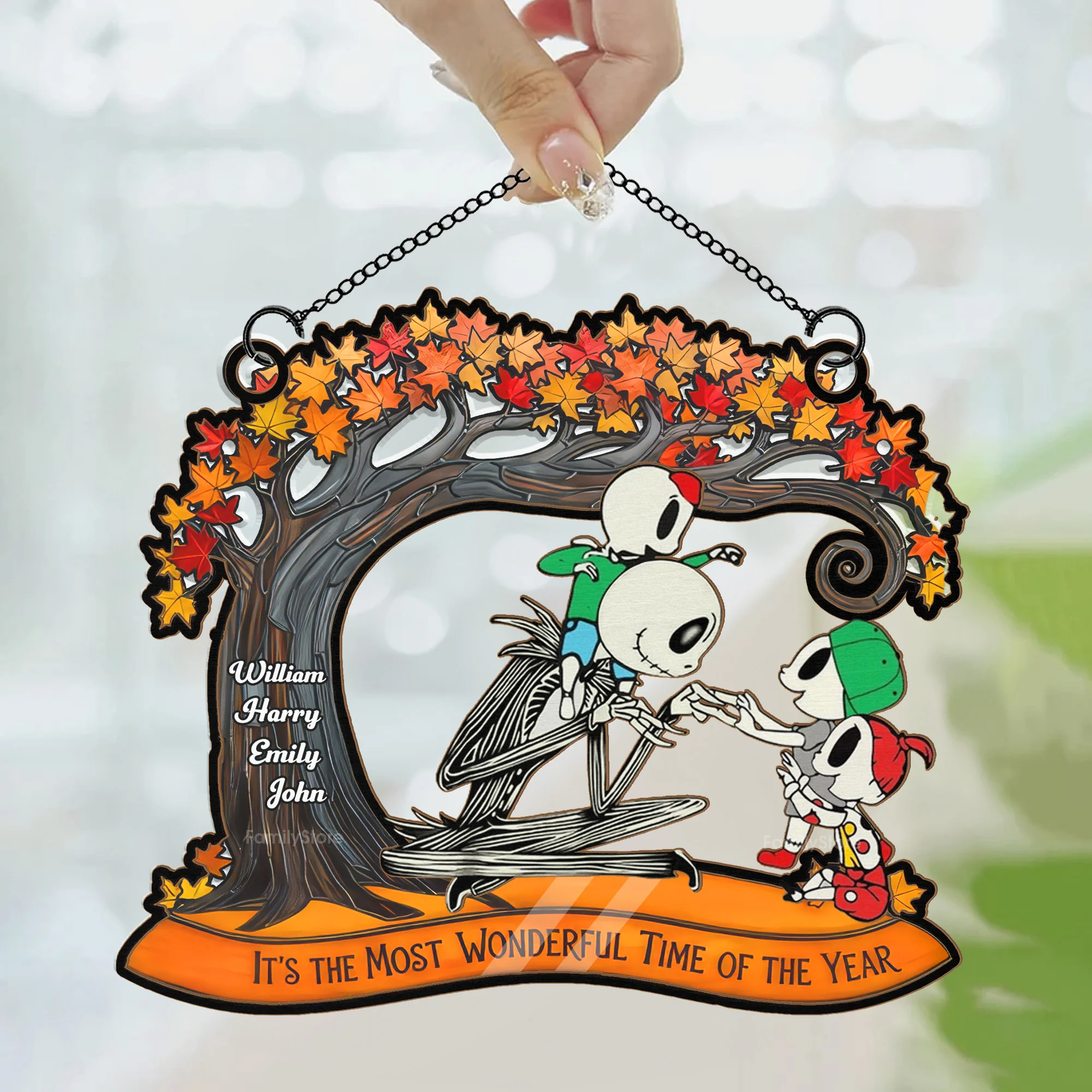 The Most Wonderful Time Of The Year - Personalized Window Hanging Suncatcher | CL14 NL122 - Image 3