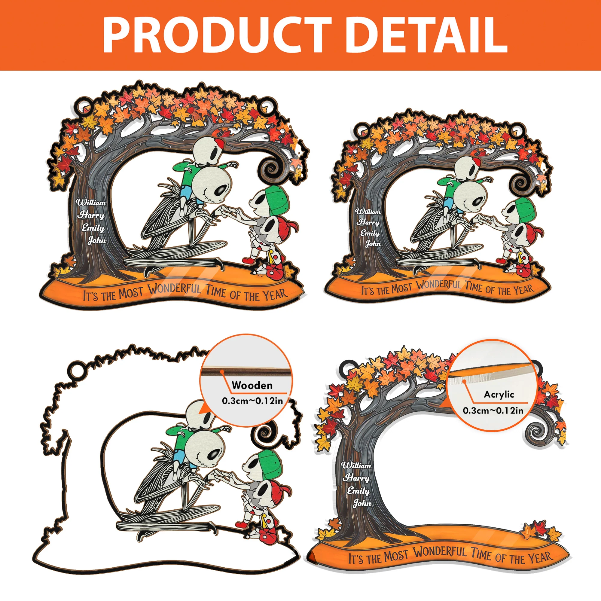 The Most Wonderful Time Of The Year - Personalized Window Hanging Suncatcher | CL14 NL122 - Image 4