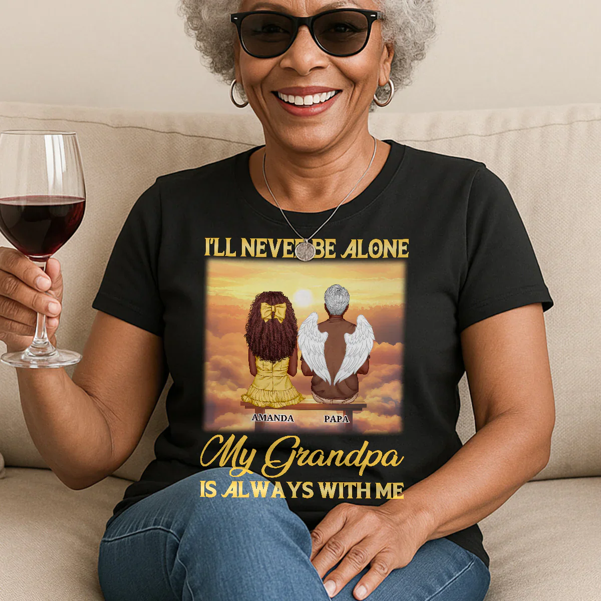 I'll Never Be Alone - Personalized Memorial T-Shirt - 2D Unisex Tee Shirt | GR24 HD95 | PT5052801 - Image 4
