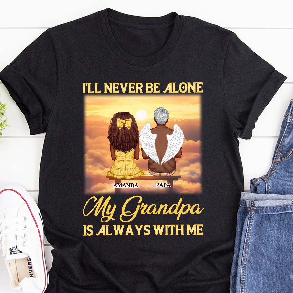 I'll Never Be Alone - Personalized Memorial T-Shirt - 2D Unisex Tee Shirt | GR24 HD95 | PT5052801 - Image 6