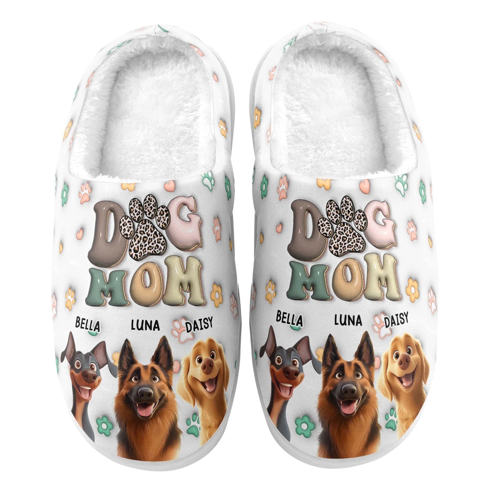 I'm A Cool Dog Mama Cartoon Dog 3D Inflated Effect - Personalized Slippers - Gift for Pet Owners, Pet Lovers, Dog Mom | CLP15 NH96 - Image 4