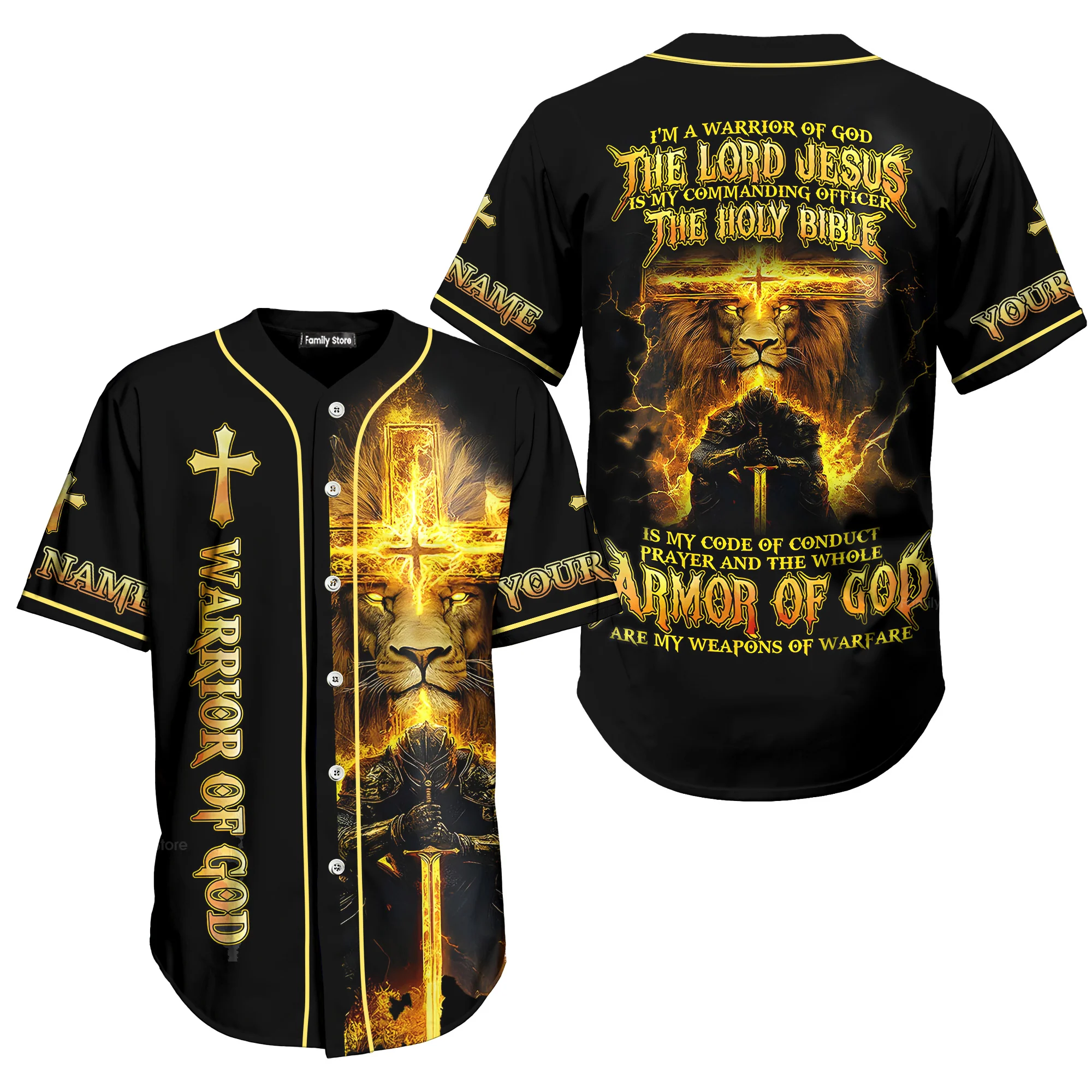 I'm A Warrior Of God Custom Name Baseball Jersey - Christant Gift For Him