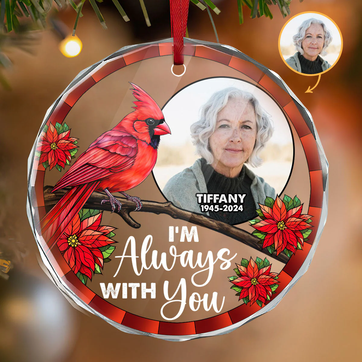 I'm Always With You - Personalized Glass Ornament TD118