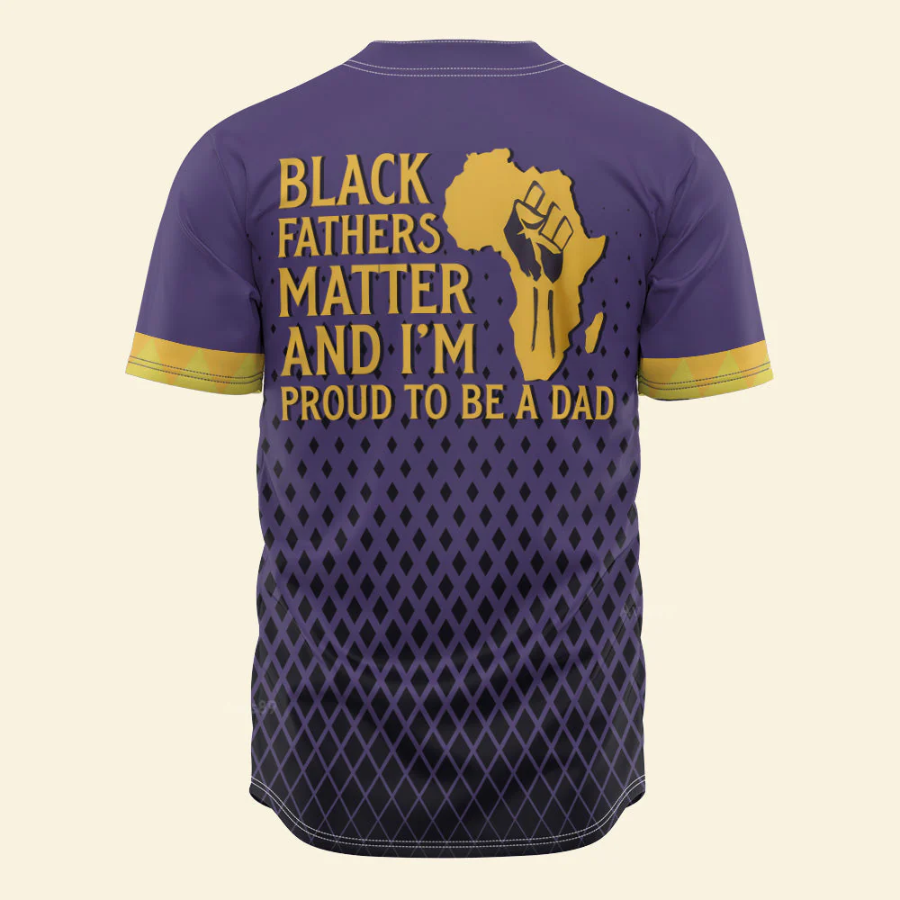 I'm Proud To Be A Dad - African American Baseball Jersey - Gift for Black Dad, Grandpa, Husband - Image 3