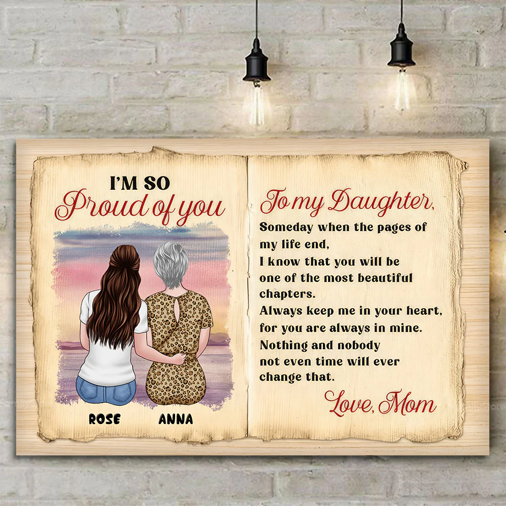 I'm So Proud Of You, Sitting With Mom - Personalized Canvas Poster - Gift For Mom, Mother's Day| GR24 NA94
