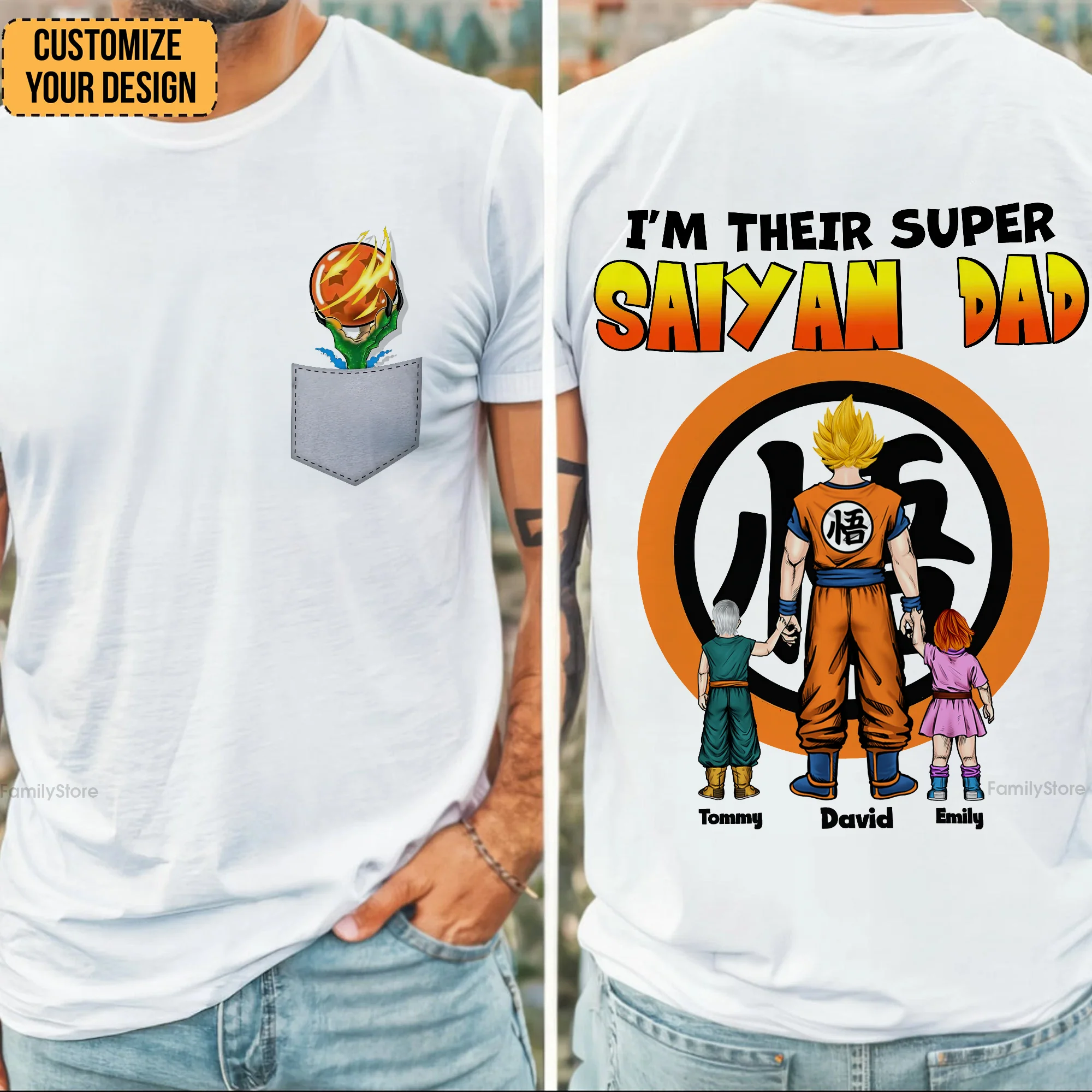 I'm Their Super Saiyan Dad - Personalized Shirt - Gift for Dad, Grandpa, Husband | CL03 NH96 - Image 2