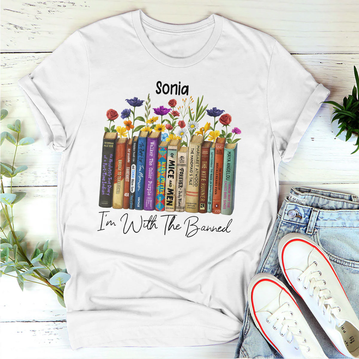I'm With The Banned - Personalized 2D Unisex T-shirt - Image 3