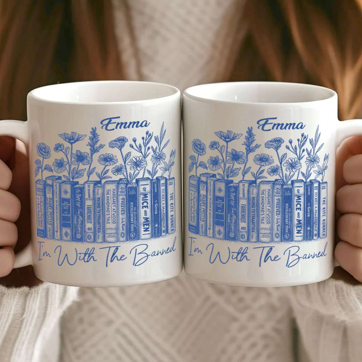 I'm With The Banned - Personalized Ceramic Coffee Mug - Image 3