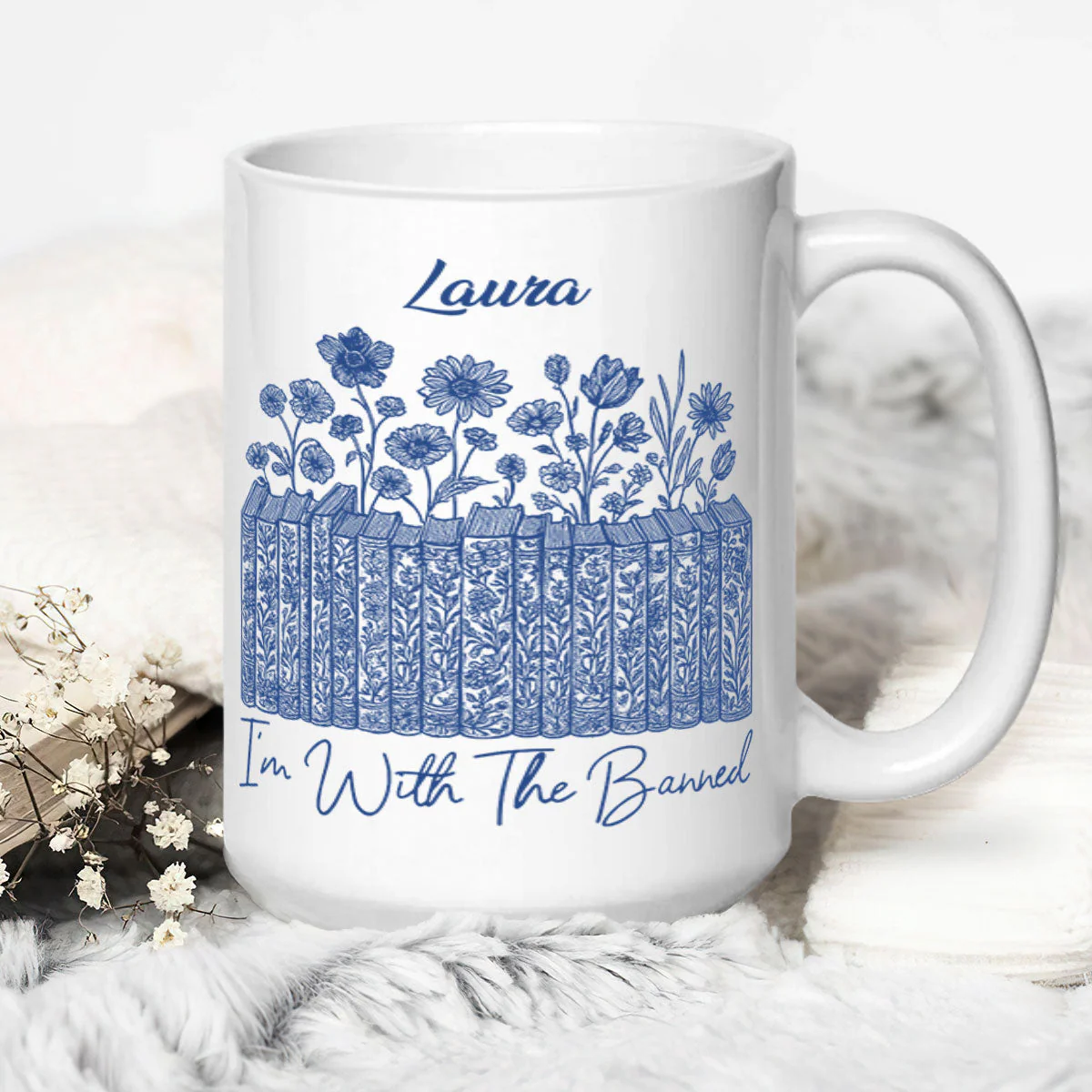 I'm With The Banned - Personalized Ceramic Coffee Mug - Image 4