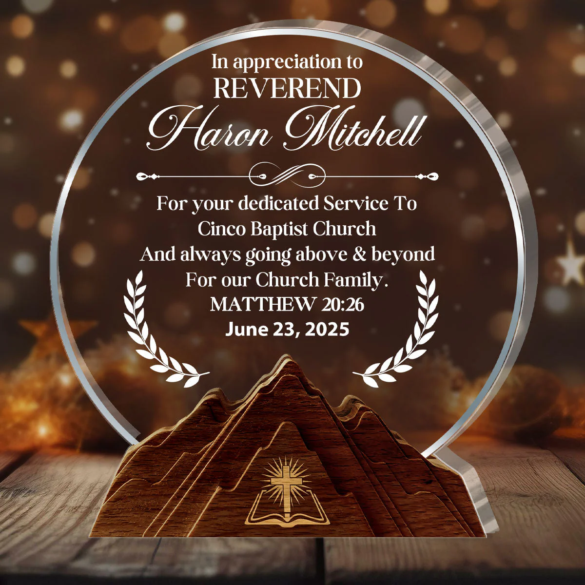 In Appreciation To Pastor - Personalized Acrylic Plaque TD118 - Image 2