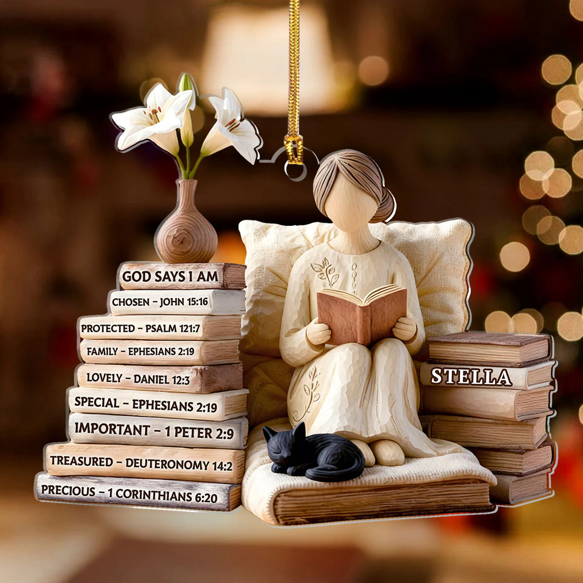In His Word I Rest - Personalized 1-Layer Acrylic Ornament TD118 - Image 2