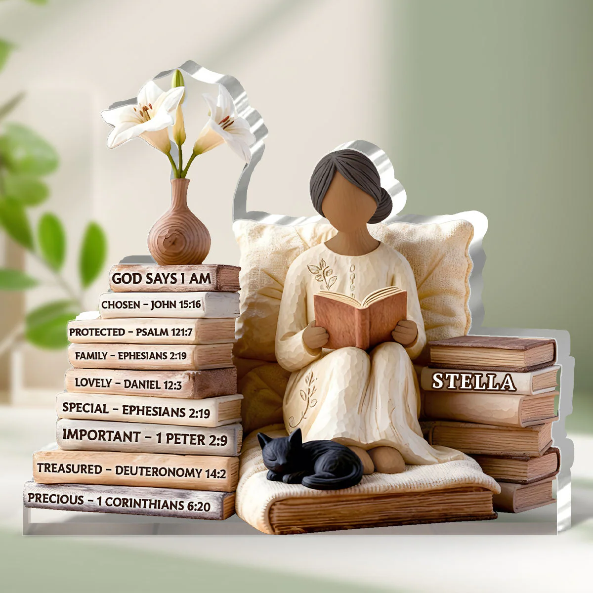 In His Word I Rest - Personalized Custom Shaped Squared Acrylic Plaque TD118 - Image 2
