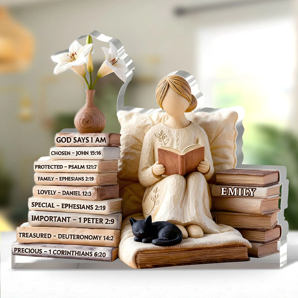 In His Word I Rest - Personalized Custom Shaped Squared Acrylic Plaque TD118 - Image 3