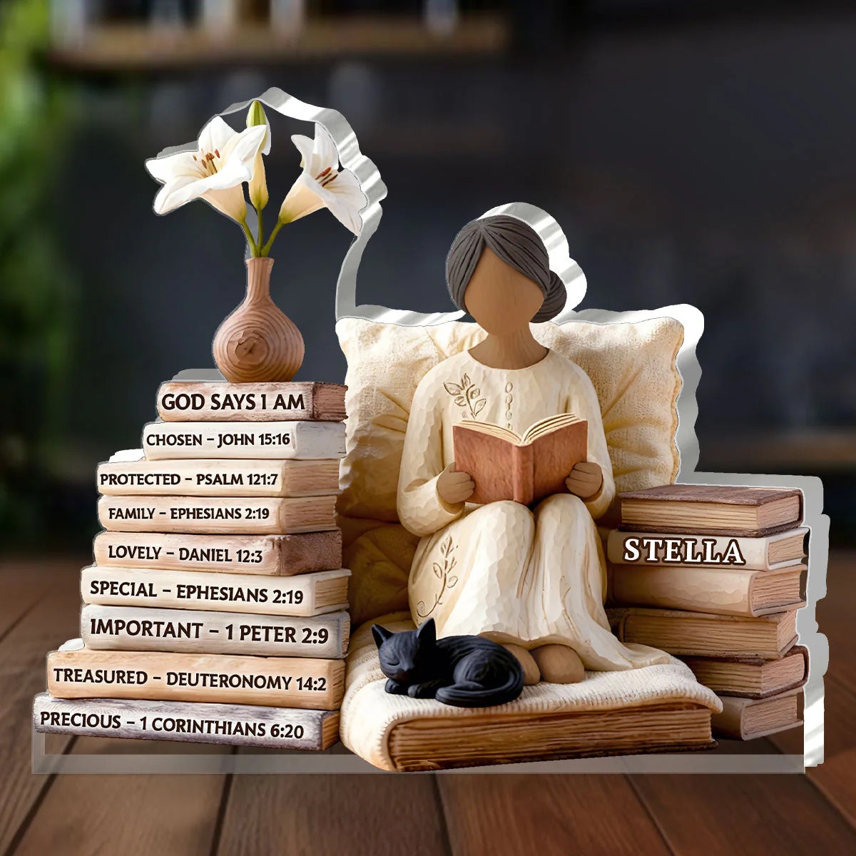 In His Word I Rest - Personalized Custom Shaped Squared Acrylic Plaque TD118 - Image 4