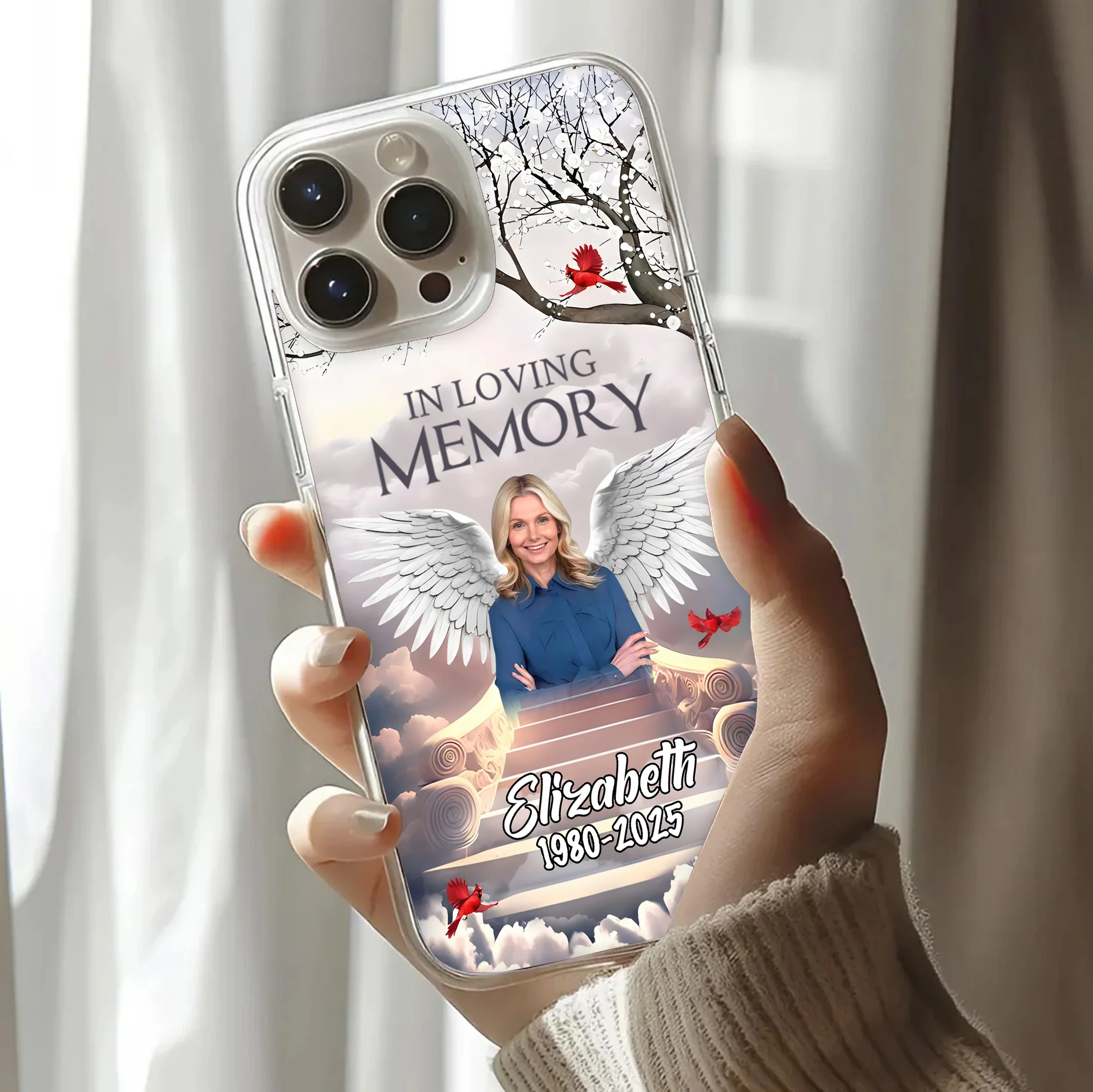In Loving Memory - Personalized Phone Case - Memorial Gift TD118 - Image 3