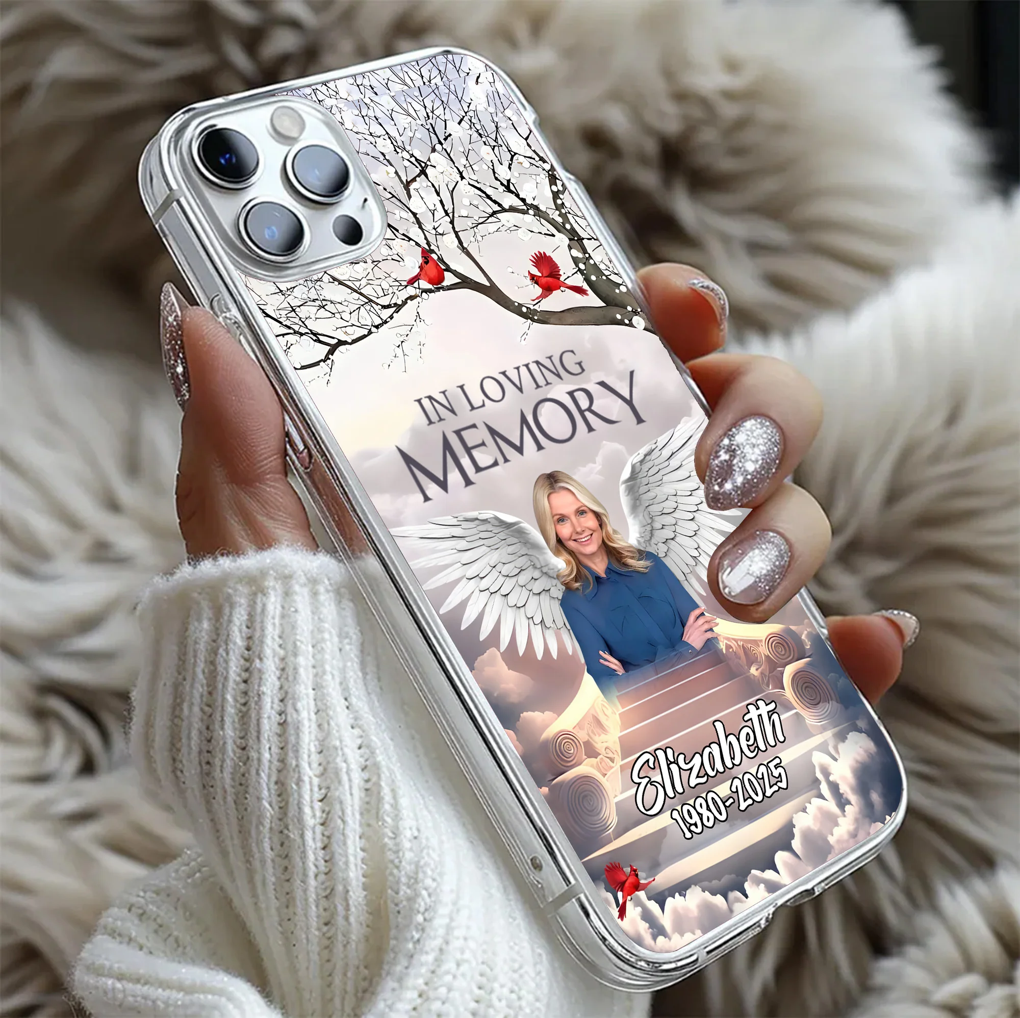 In Loving Memory - Personalized Phone Case - Memorial Gift TD118 - Image 5