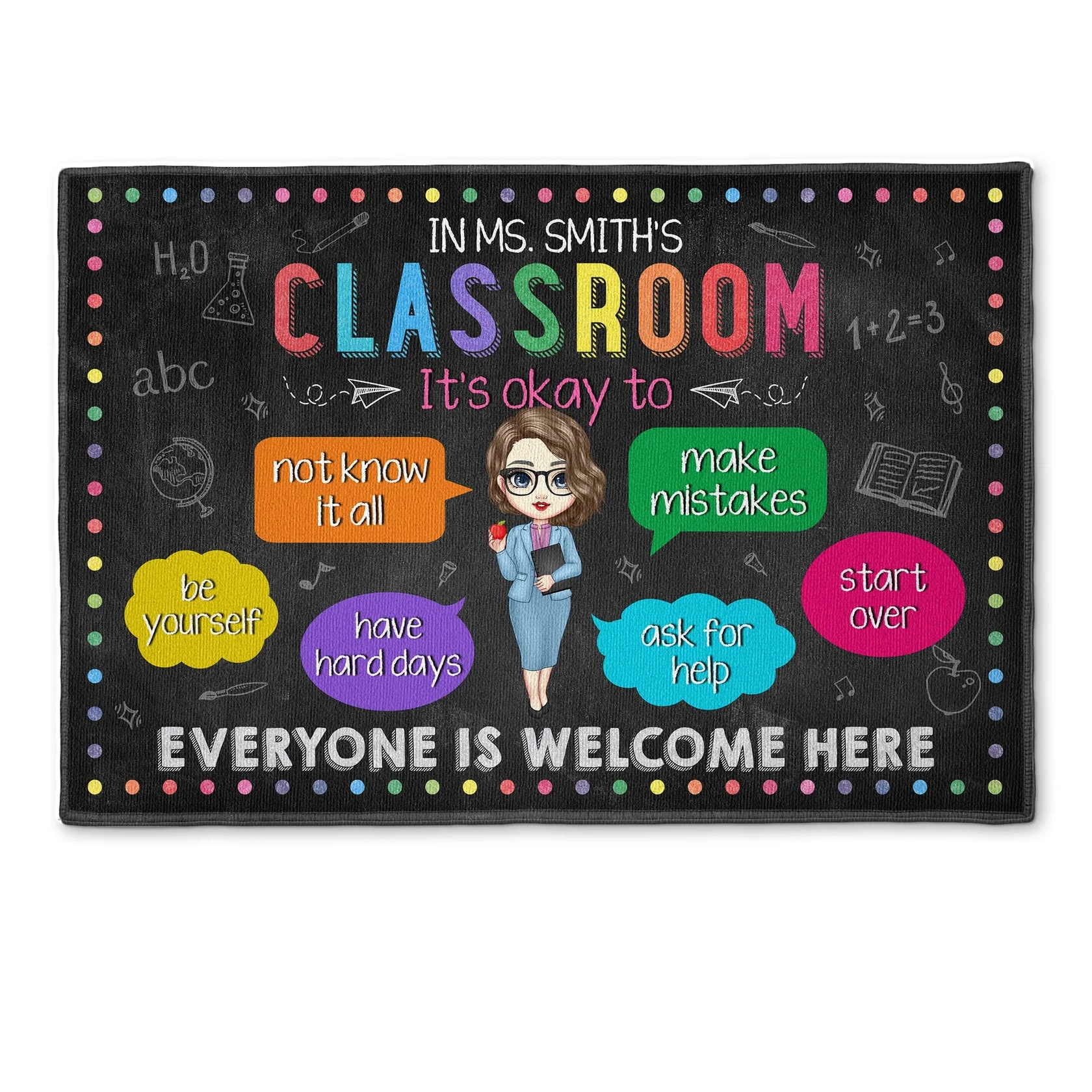 In My Classroom Everything Is Okay - Personalized Doormat, Teacher Classroom Decor | CLTC01
