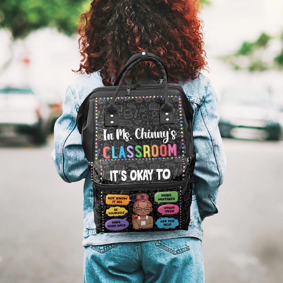 In My Classroom Everything Is Okay - Personalized Duckbilled Backpack - Gift For Teacher, Back To School | CLTC05 HH01 - Image 4
