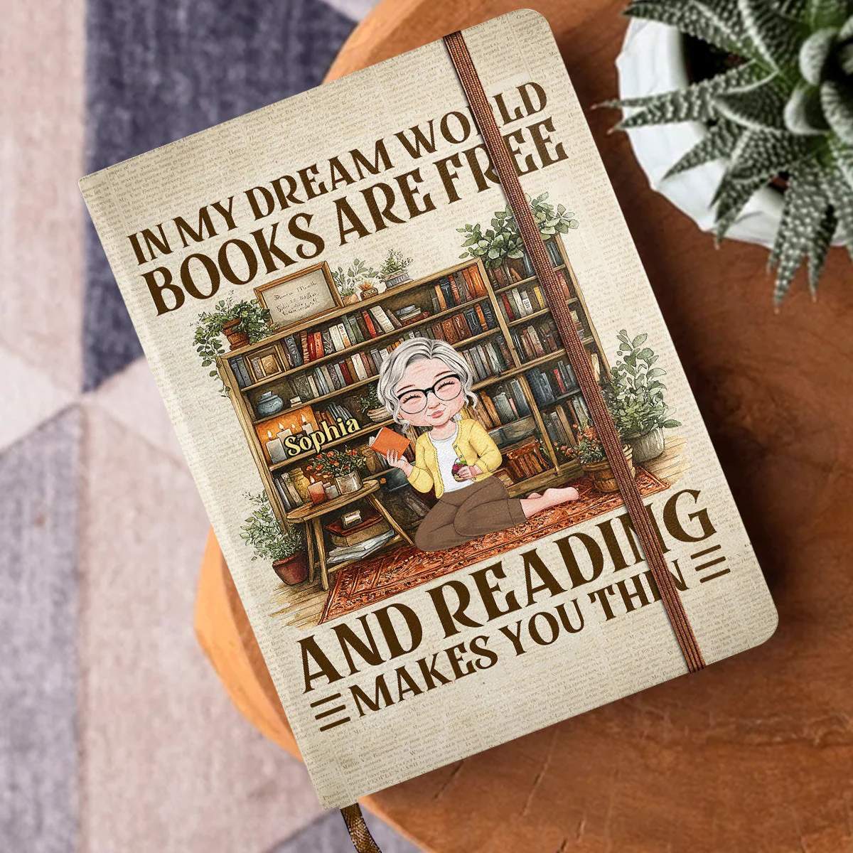 In My Dream World Books Are Free And Reading Makes You Thin - Personalized Leather Cover Notebook - Gift For Book Lover, Reader, Her | CLB1 HH01 - Image 3