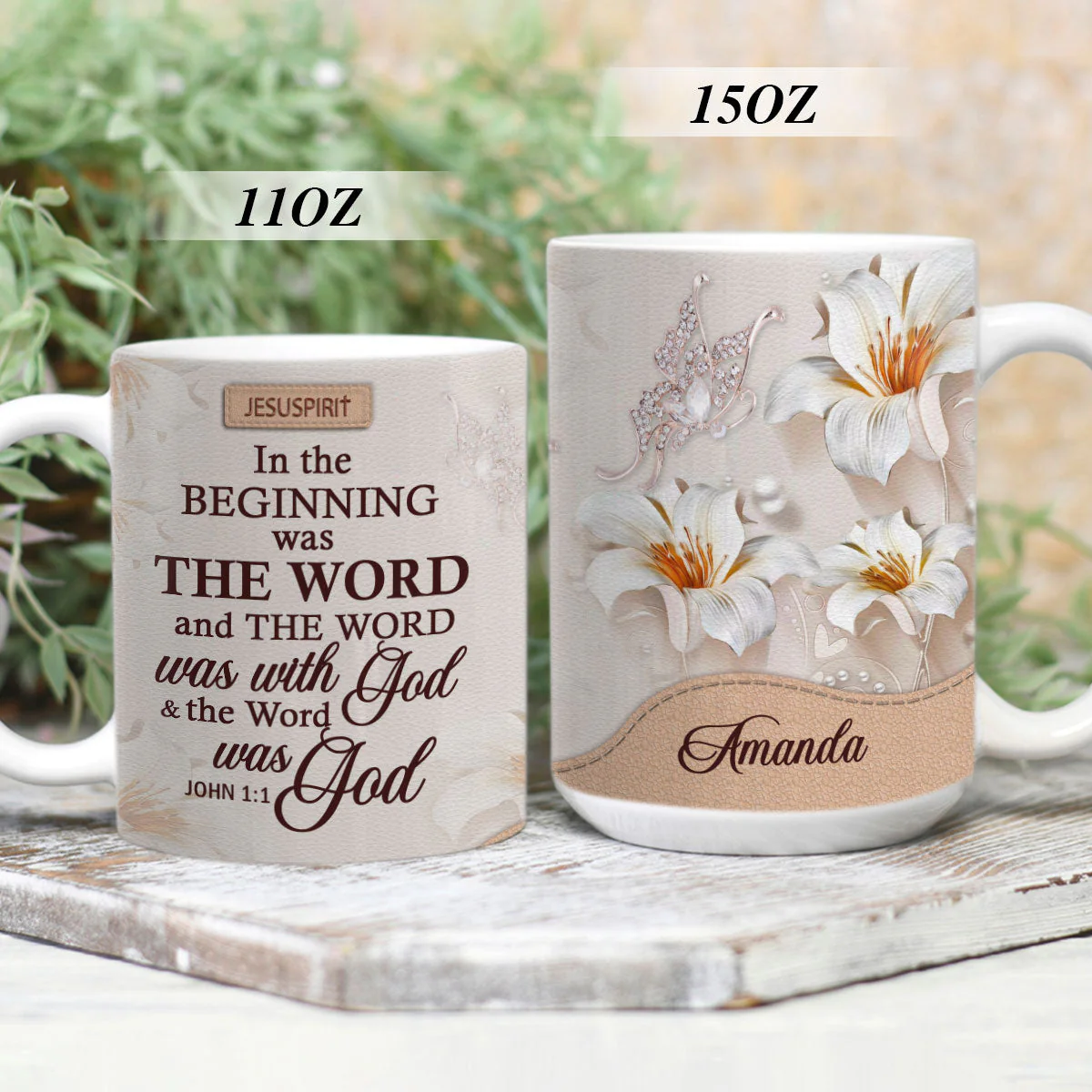 In The Beginning Was The World - Personalized Mug - Christian Gift For Her BA01 - Image 2