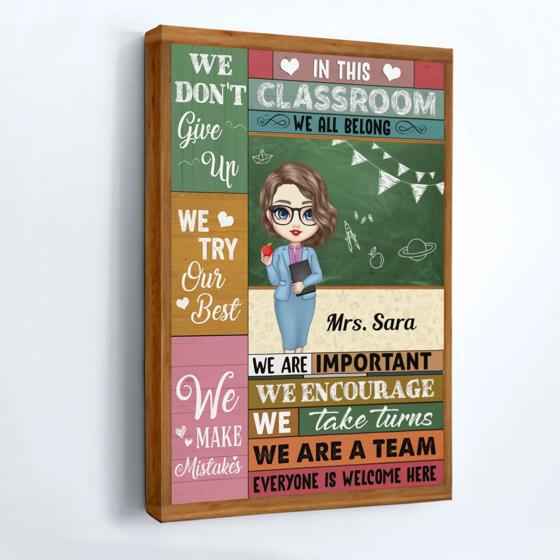 In This Classroom We're A Team - Personalized Poster/Wrapped Canvas, Back To School Gift For Teachers | CLTC01 - Image 4