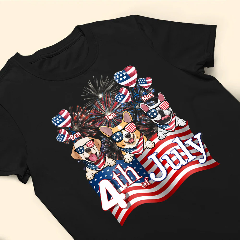 Independence Day Woof Woof - Gift For Pet Lovers - Personalized TShirt - Image 4