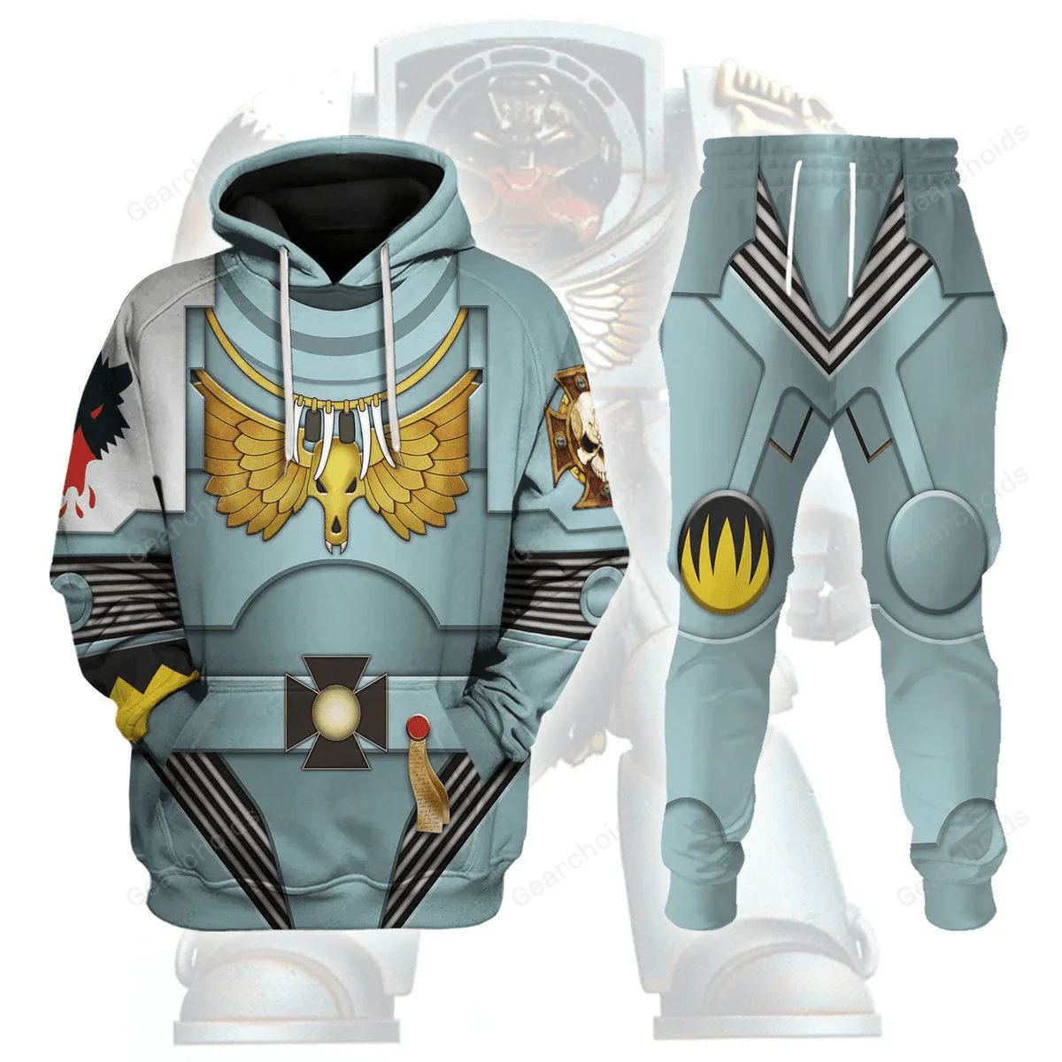 Indomitus Pattern Terminator Armor Space Wolves - Costume Cosplay Hoodie Sweatshirt Sweatpants CSWRH045