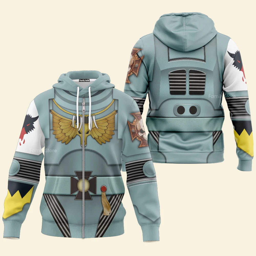 Indomitus Pattern Terminator Armor Space Wolves - Costume Cosplay Hoodie Sweatshirt Sweatpants CSWRH045 - Image 4