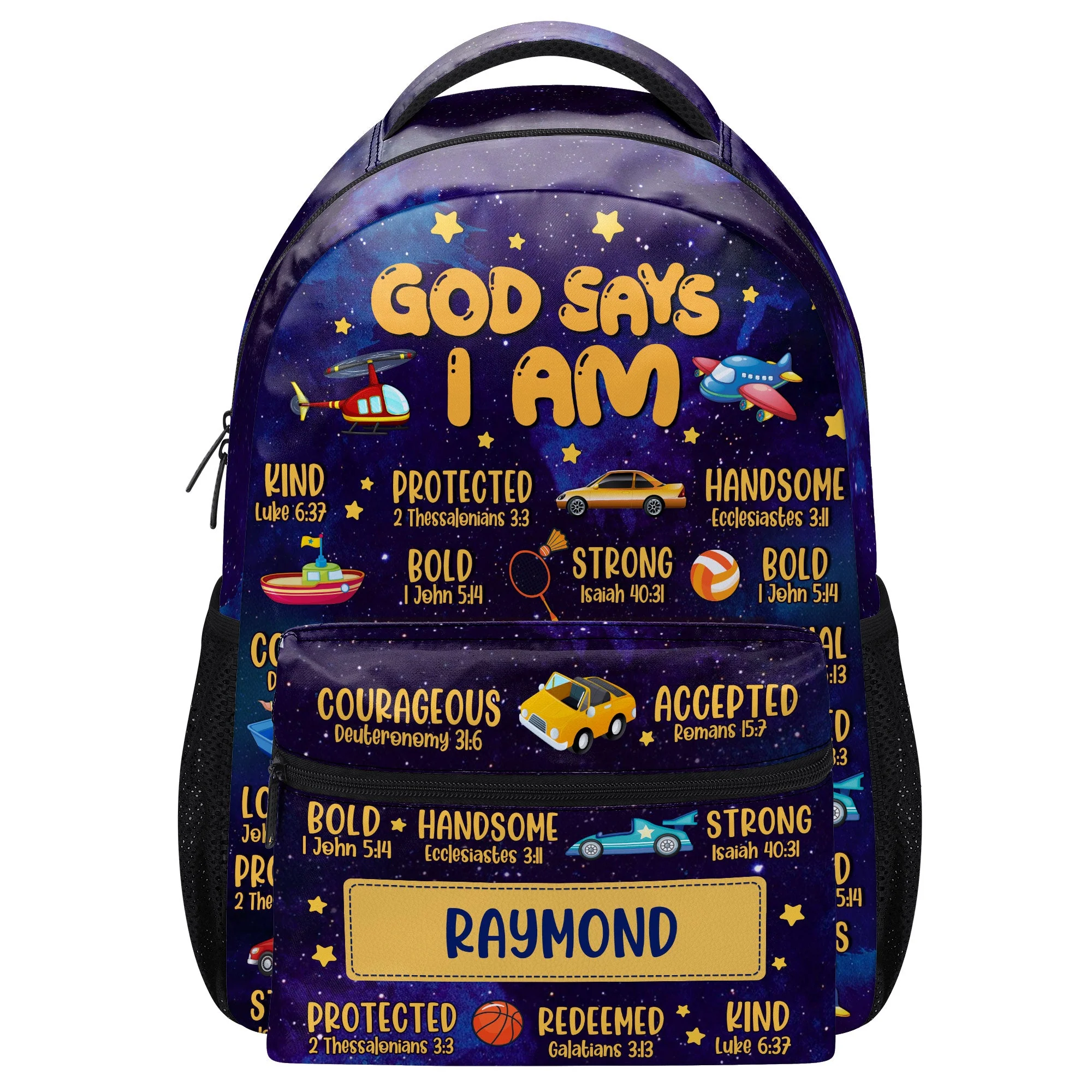 Inspirational God Says I Am - Personalized Canvas Backpack - Back To School Gift For Kids | TD118
