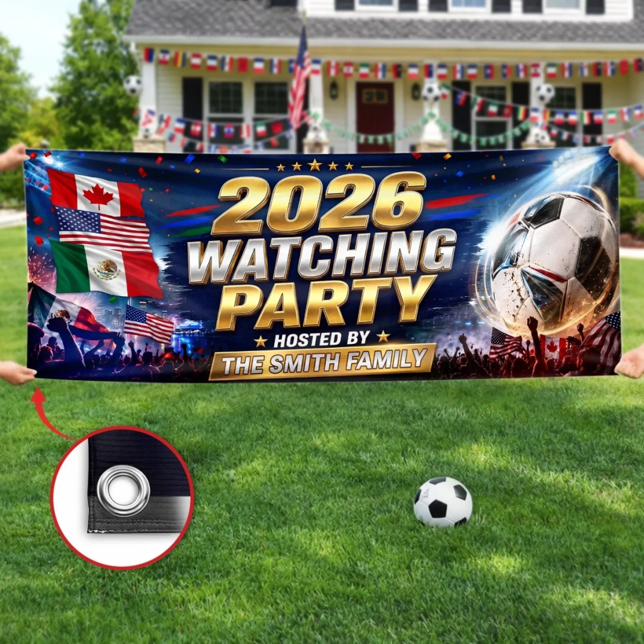 International Soccer Tournament 2026 Watching Party - Personalized Banner - Gift For Family, Football Fans - Image 3