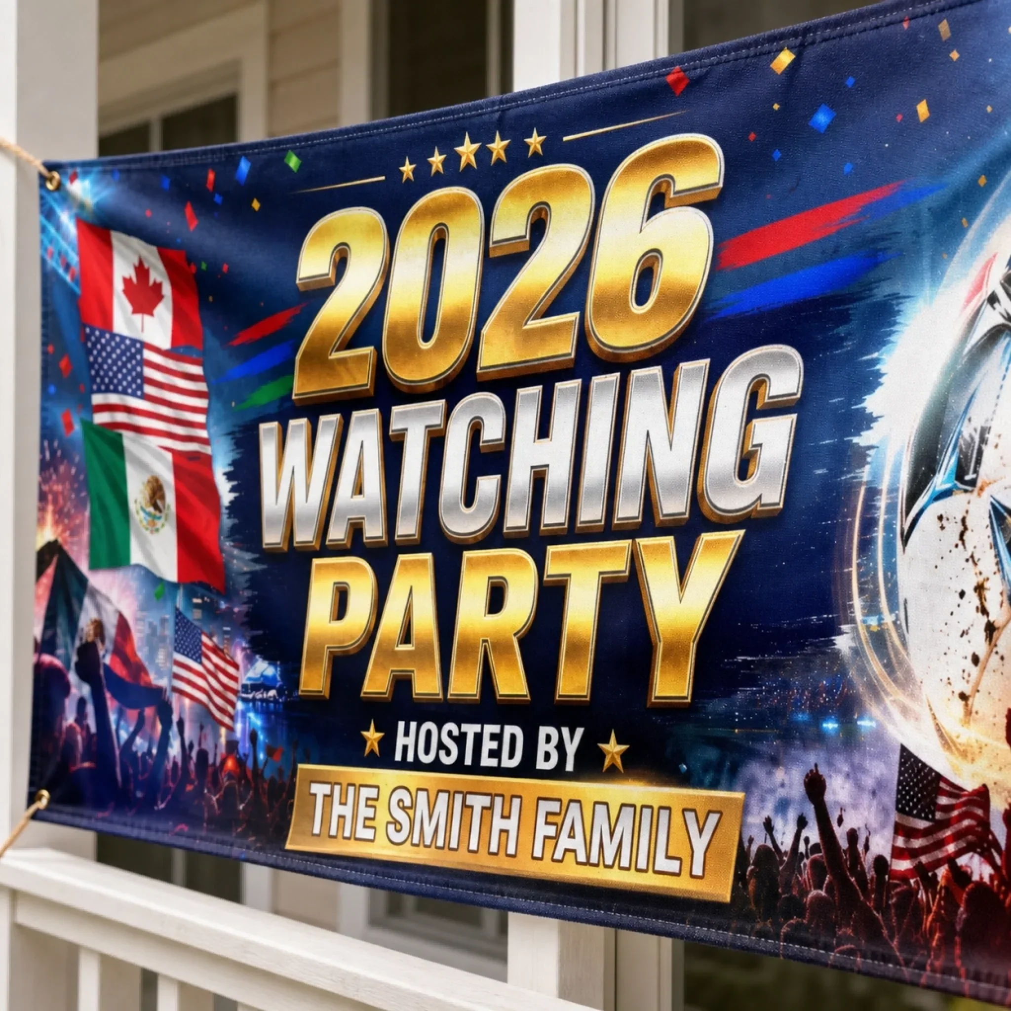 International Soccer Tournament 2026 Watching Party - Personalized Banner - Gift For Family, Football Fans - Image 5