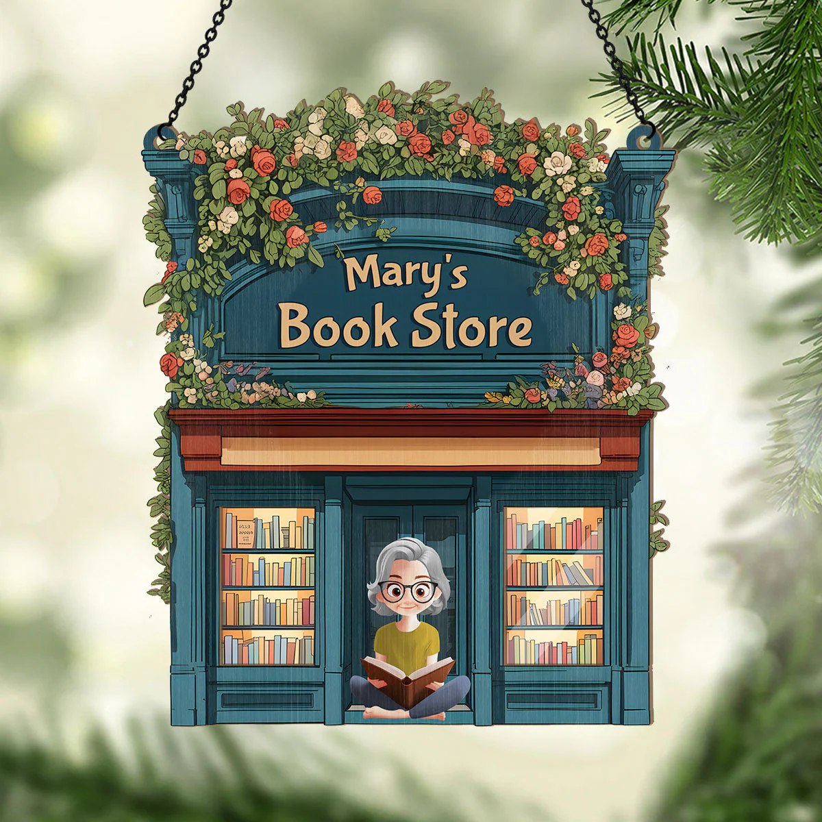 Into The Bookstore I Go To Lose Myself And Find My Soul - Personalized Window Hanging Suncatcher | CLB2 - Image 3