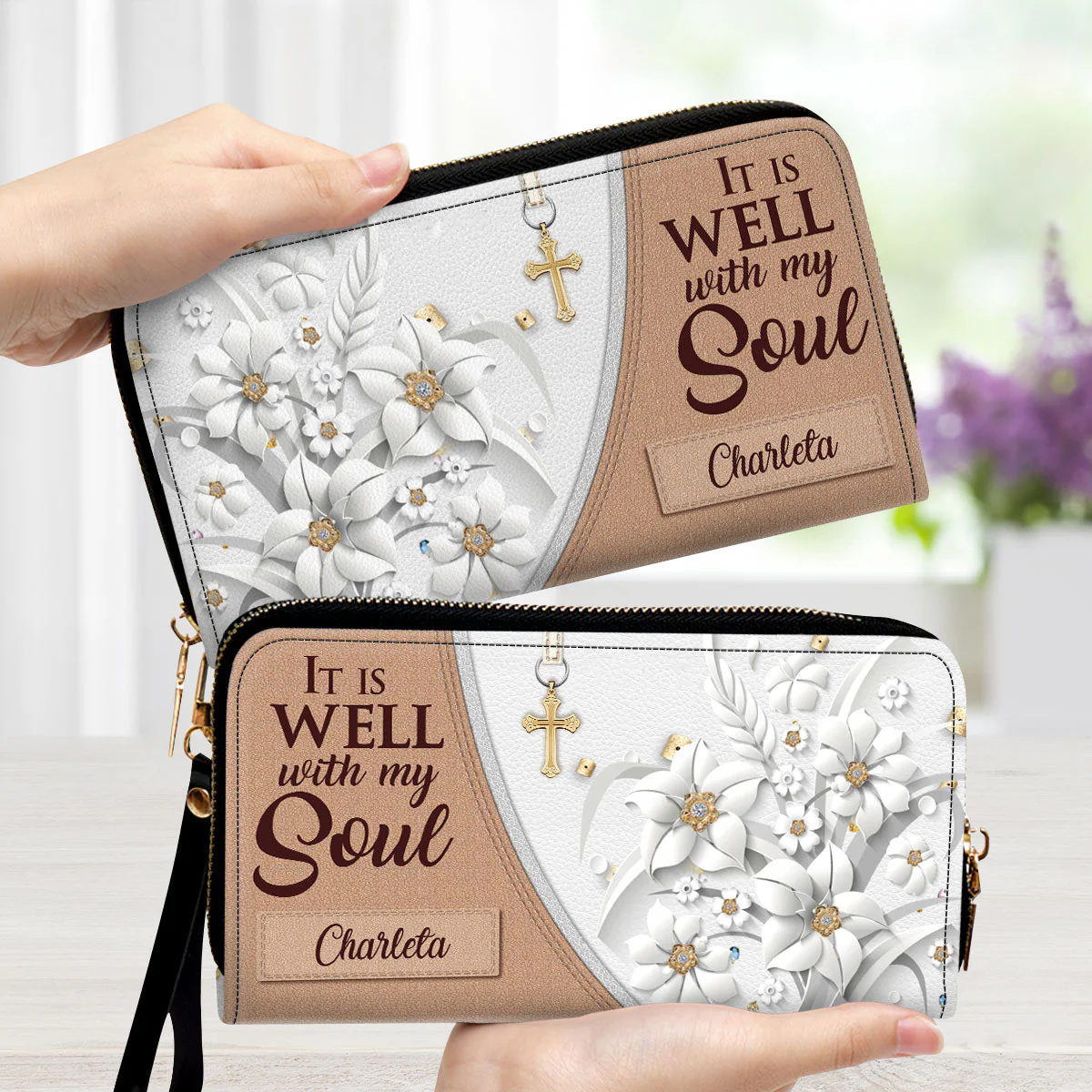 It Is Well With My Soul - Thoughtful Gift For Christians - Personalized Leather Long Wallets - AT4080720 - Image 2