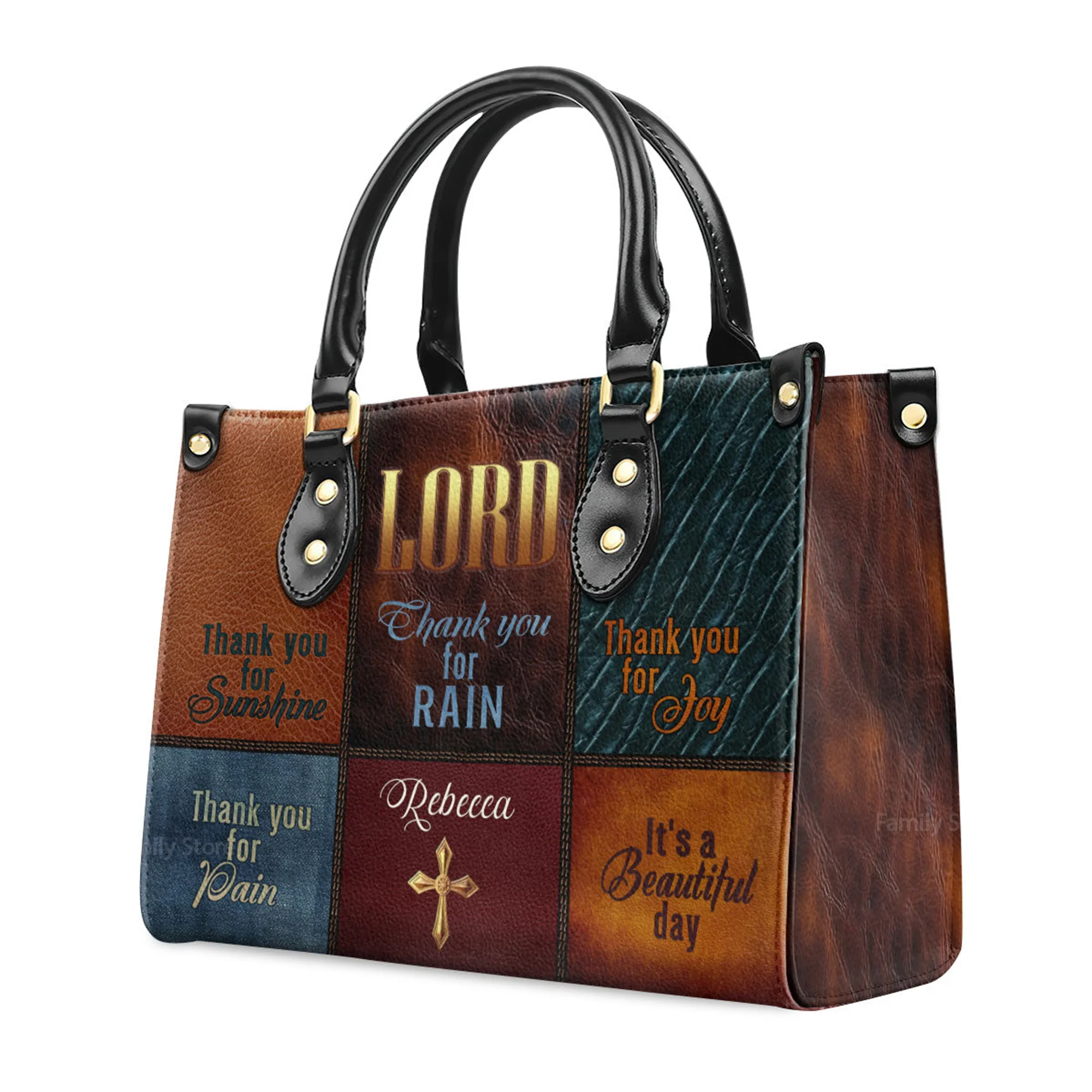 It's A Beautiful Day - Scripture Gifts For Women Of God - Personalized Leather Handbag With Handle - AT4081222 - Image 3