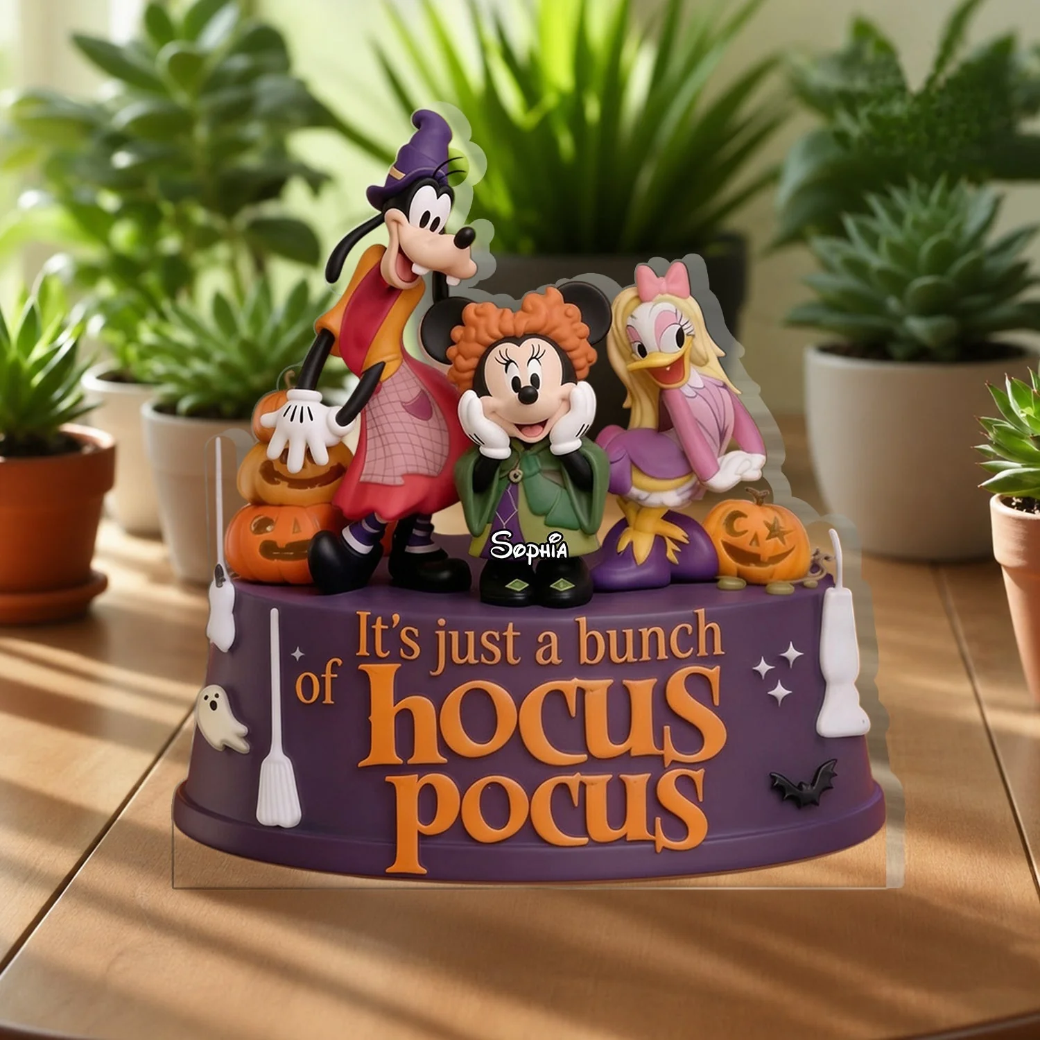 It's Just A Bunch Of Witches - Personalized Acrylic Plaque - Halloween Gift For Magic Moue Lovers - Image 2