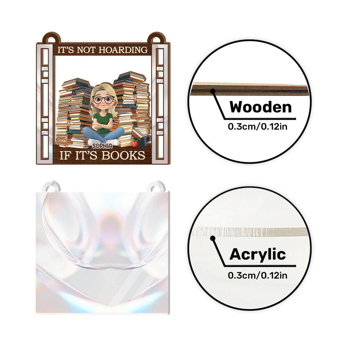 It's Not Hoarding If It's Books - Personalized Window Hanging Suncatcher | CLP15.Ver1 - Image 7